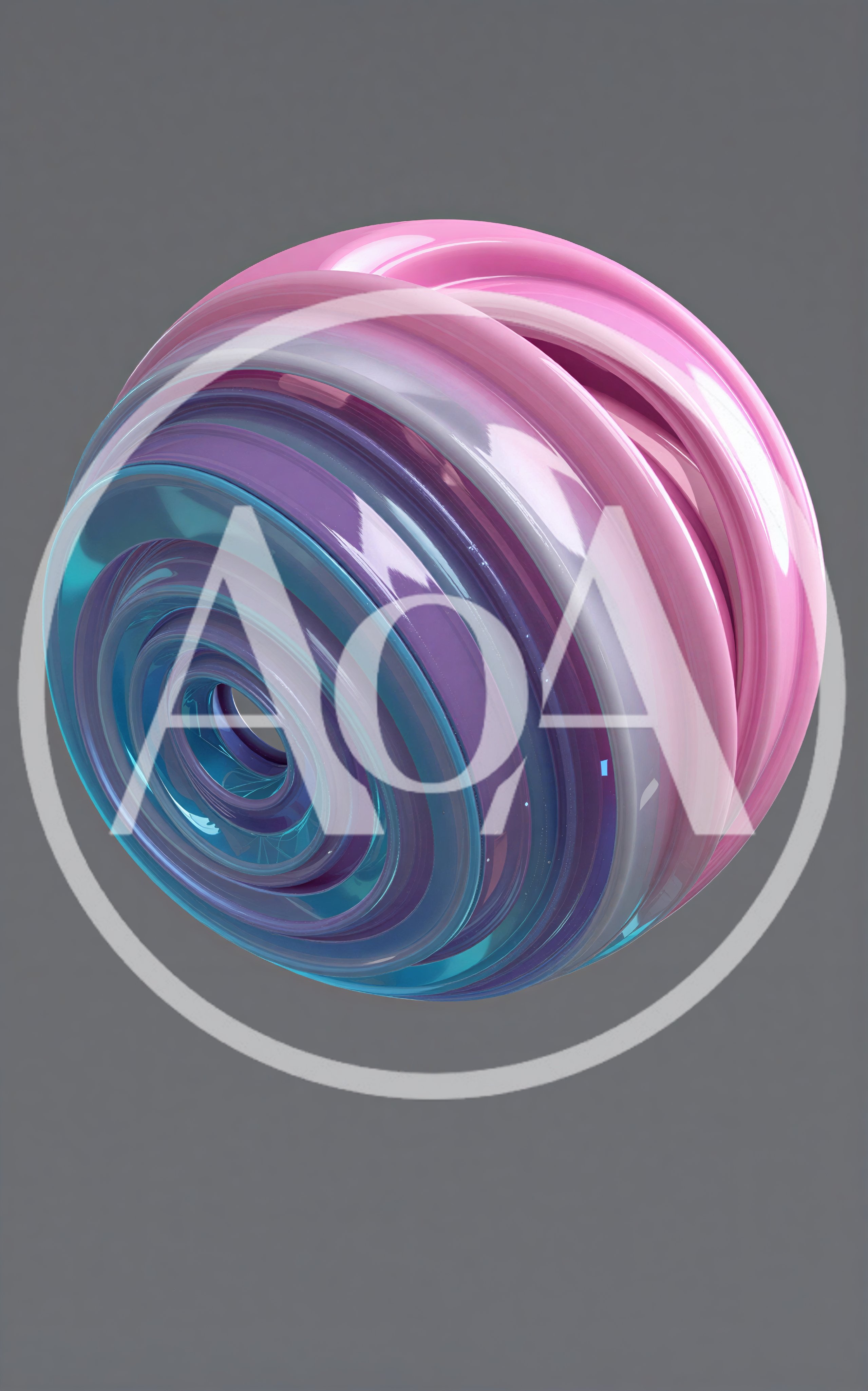Abstract 3D Rendered Glossy Concentric Rings Sphere