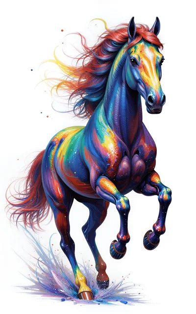 Colorful Abstract Artistic Horse Running