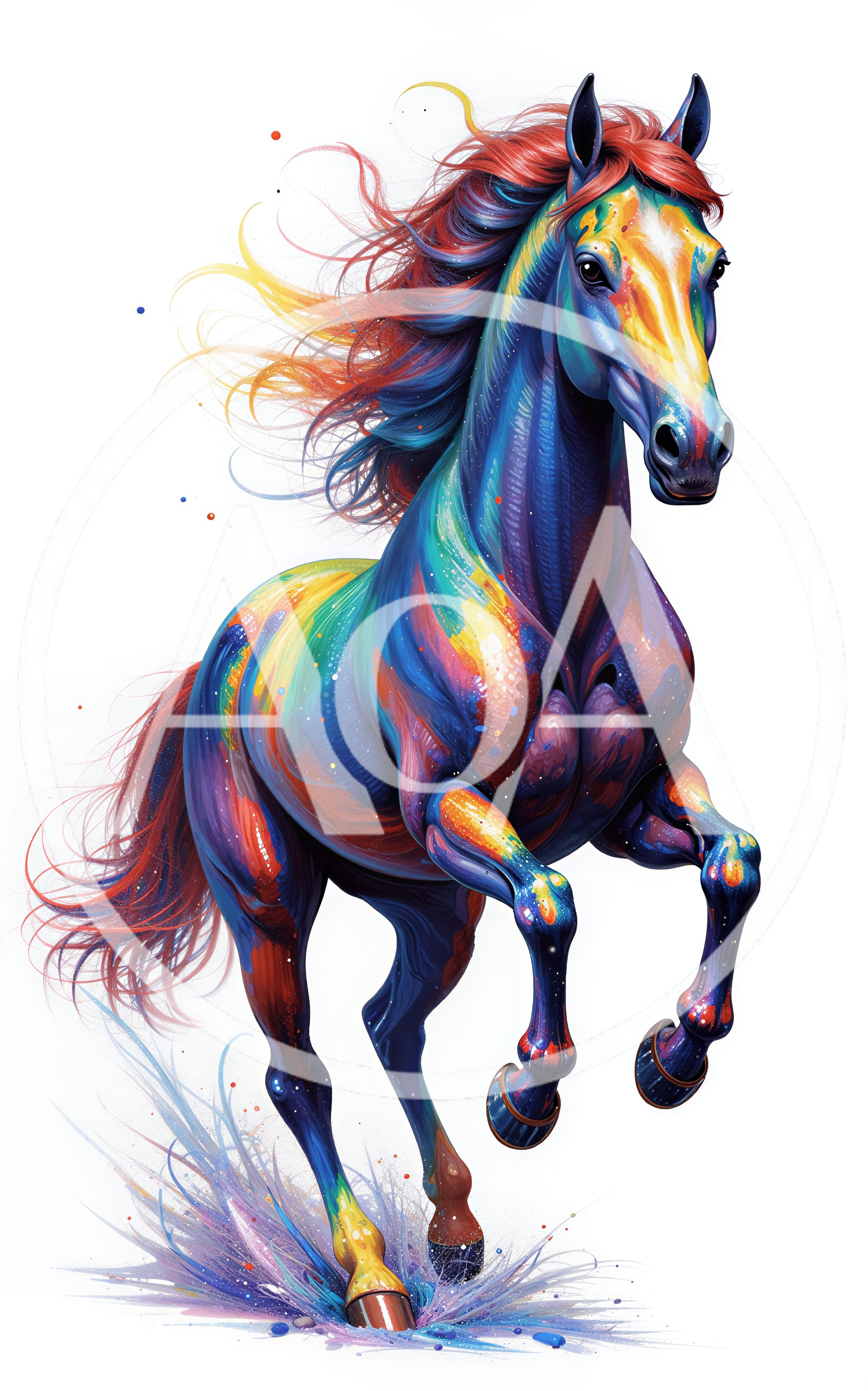 Colorful Abstract Artistic Horse Running
