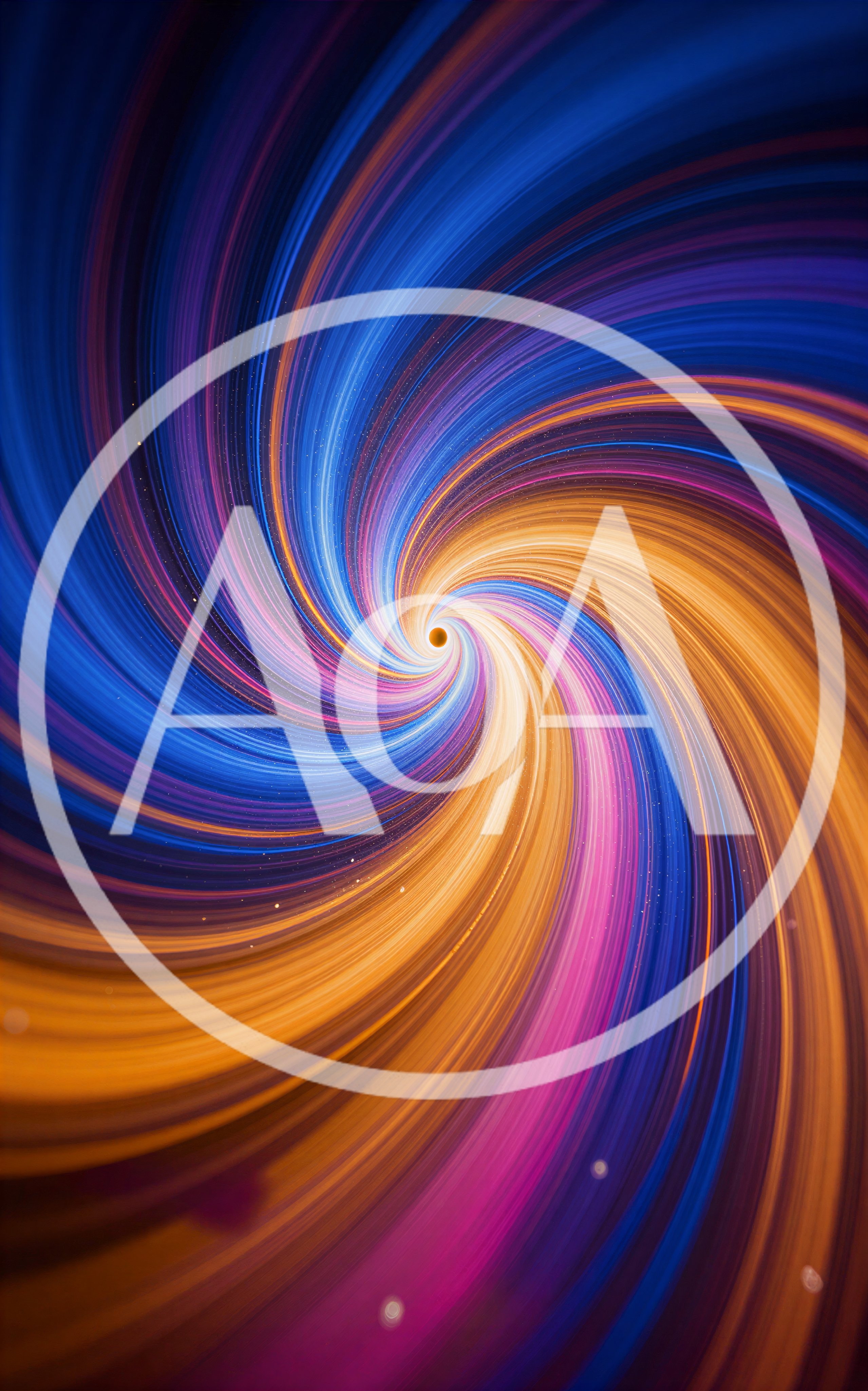 Abstract Cosmic Spiral Vortex With Glowing Light Trails