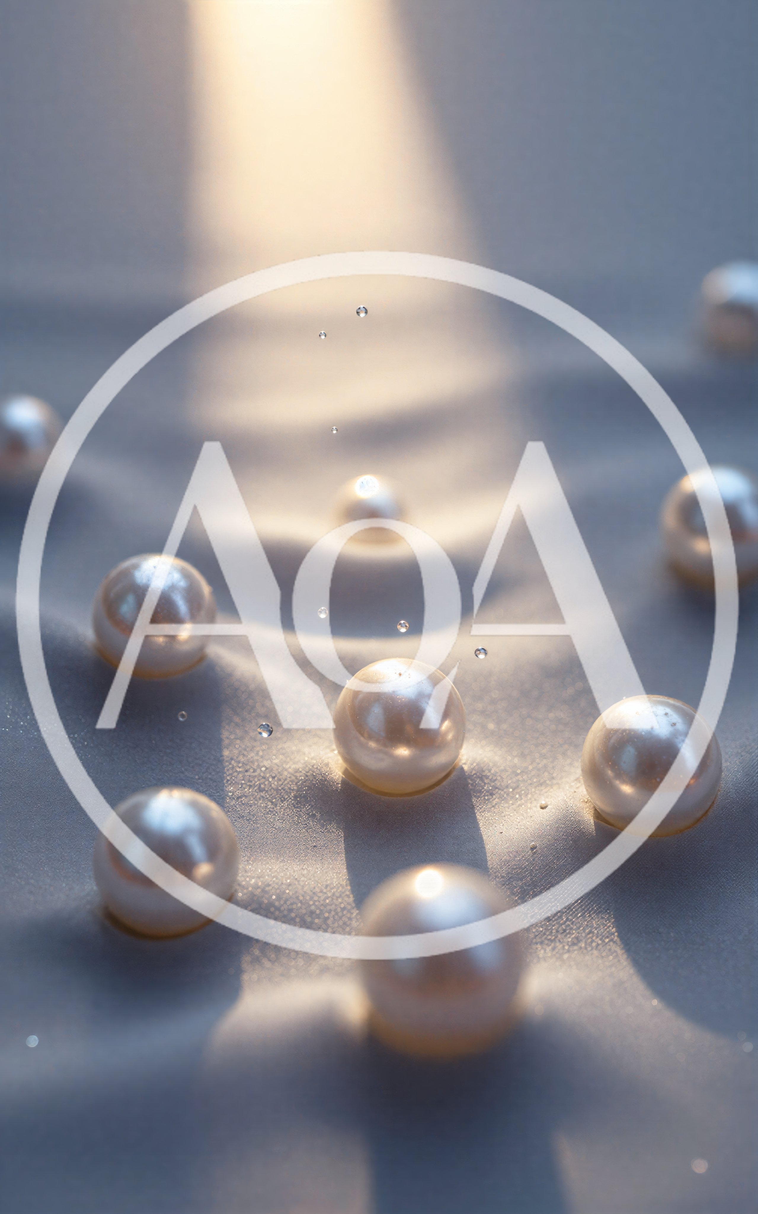 Elegant White Pearls Scattered On Soft Silk Fabric