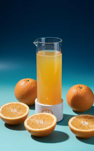 Fresh Orange Juice in Glass Pitcher with Oranges