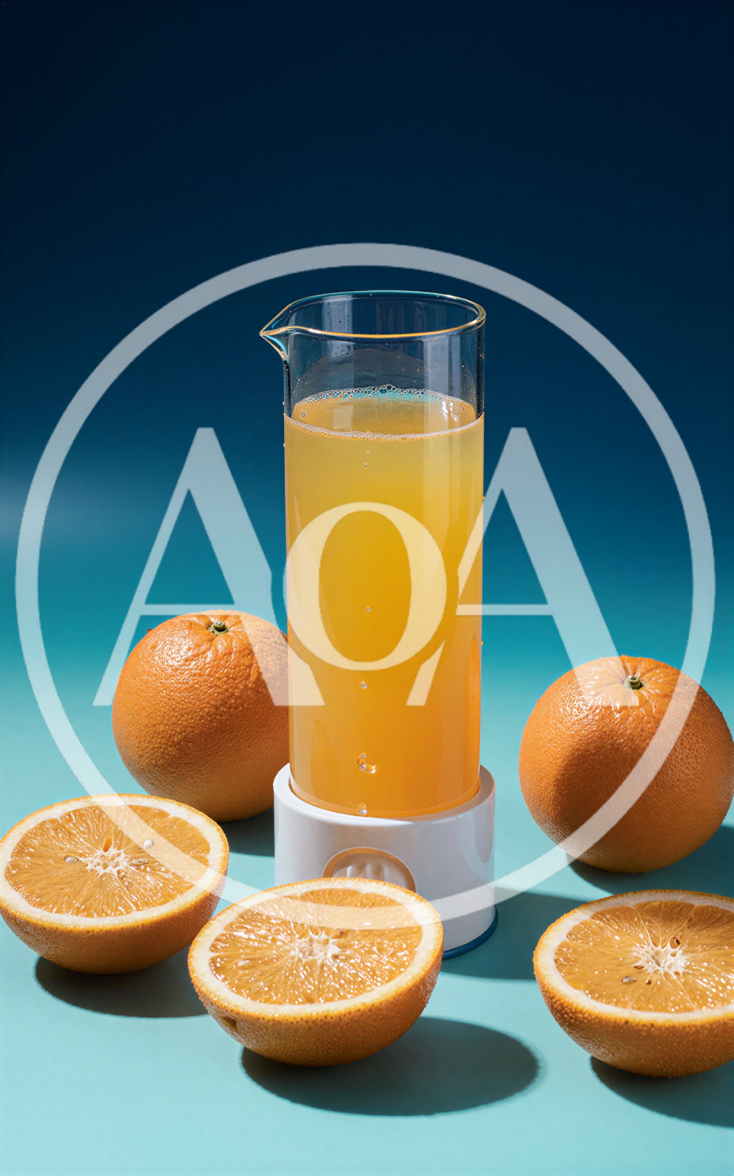 Fresh Orange Juice in Glass Pitcher with Oranges