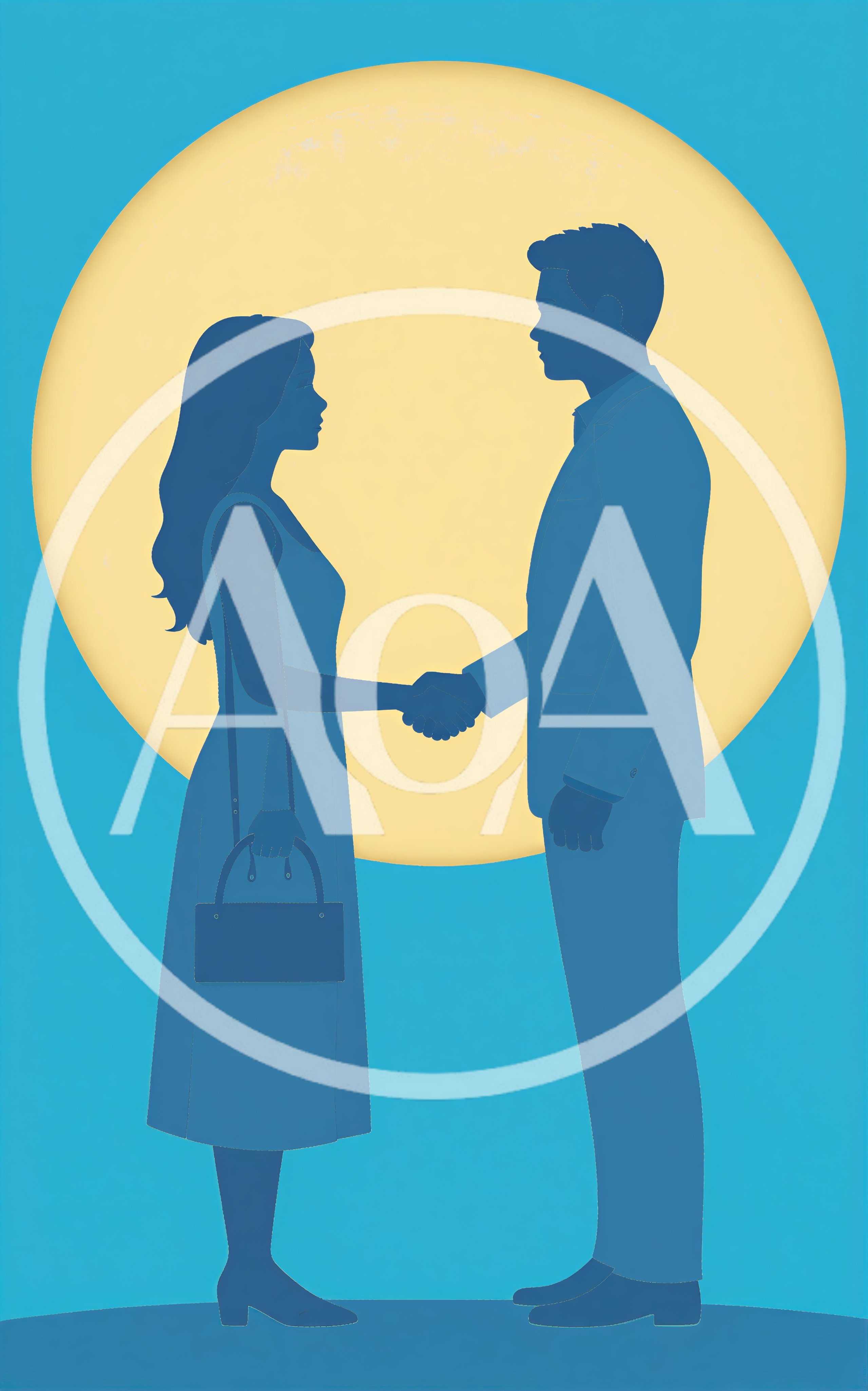 Silhouette Of A Man And Woman Shaking Hands