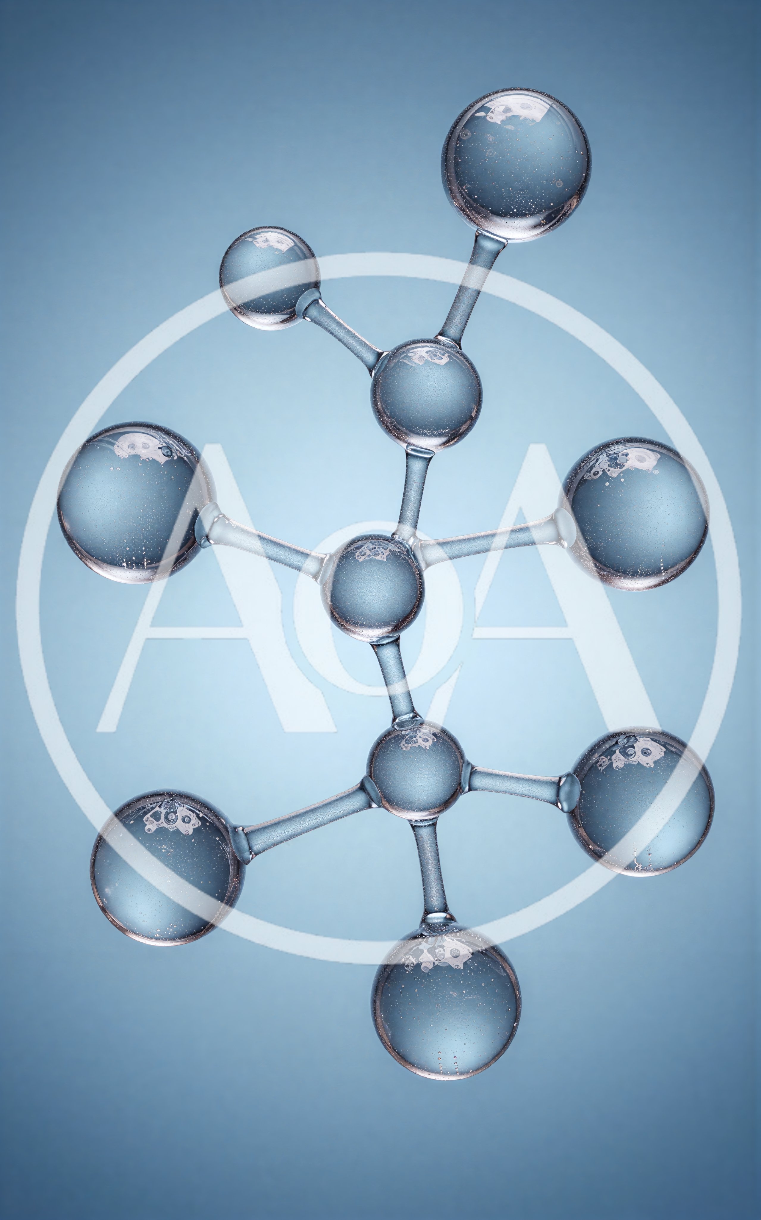 3D Rendered Molecular Structure Model On Blue Background