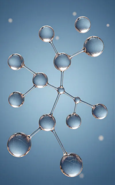 3D Rendered Molecular Structure Model On Blue Background