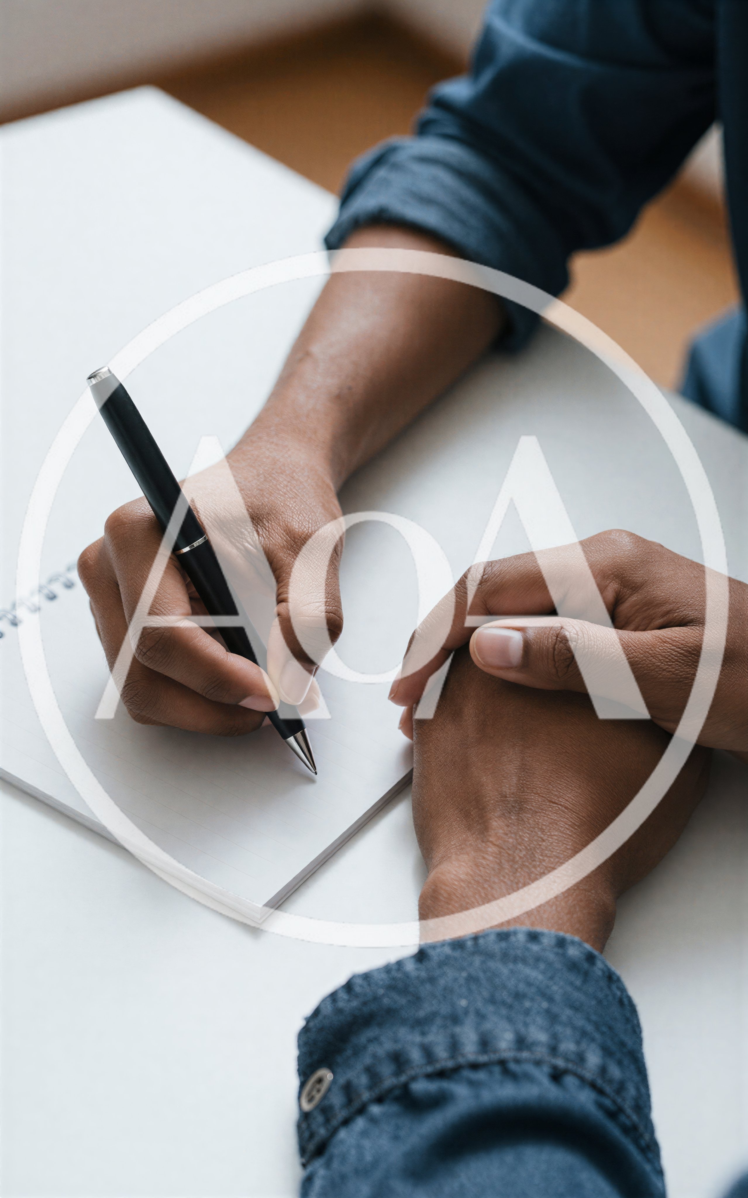 Person Writing In A Notebook With A Pen