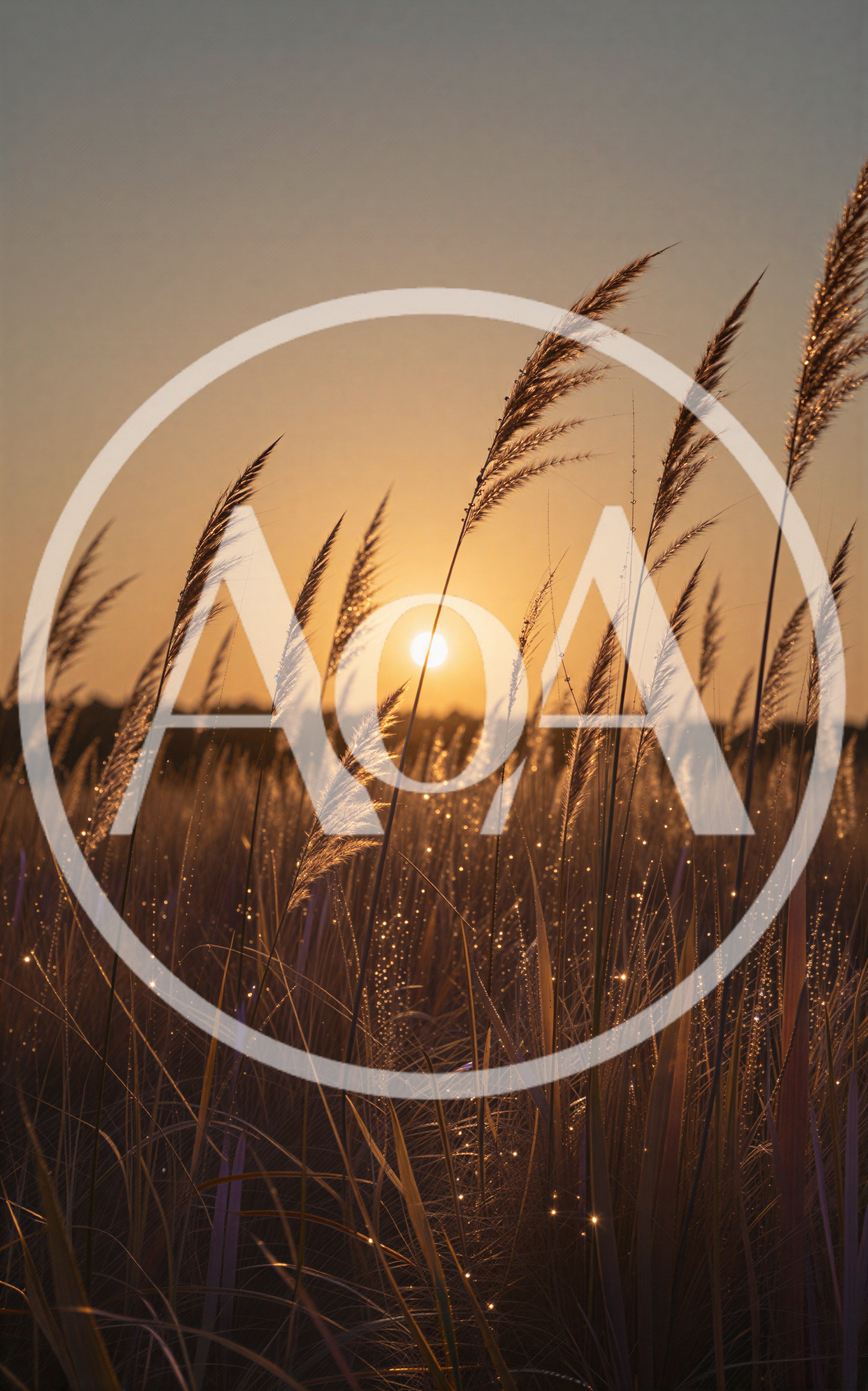 Golden Hour Sunlight Shining Through Tall Grass