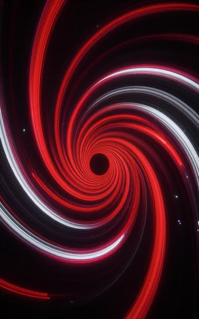 Abstract Red And White Spiral Vortex Tunnel