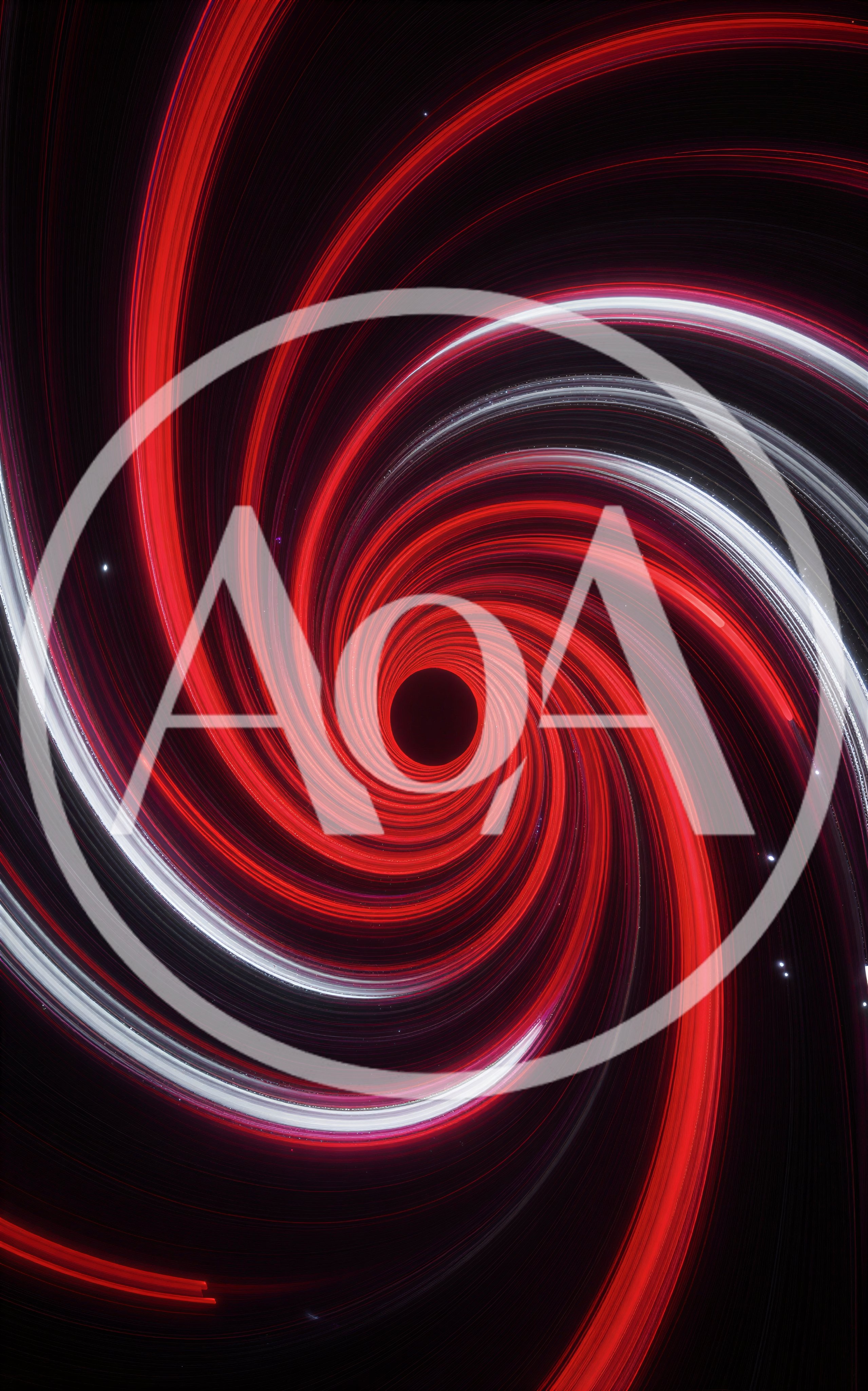 Abstract Red And White Spiral Vortex Tunnel