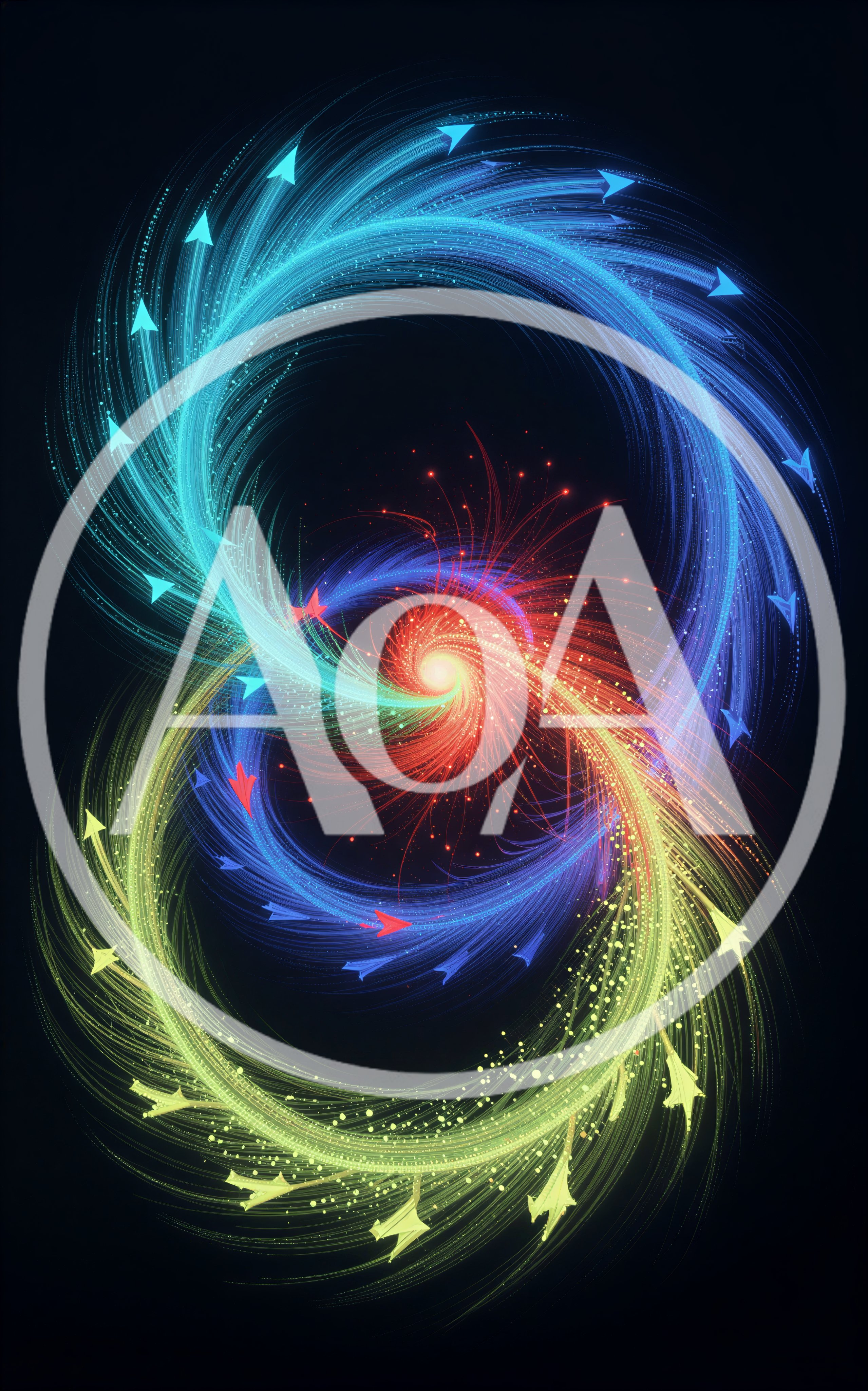 Abstract Swirling Energy Vortex With Glowing Particles