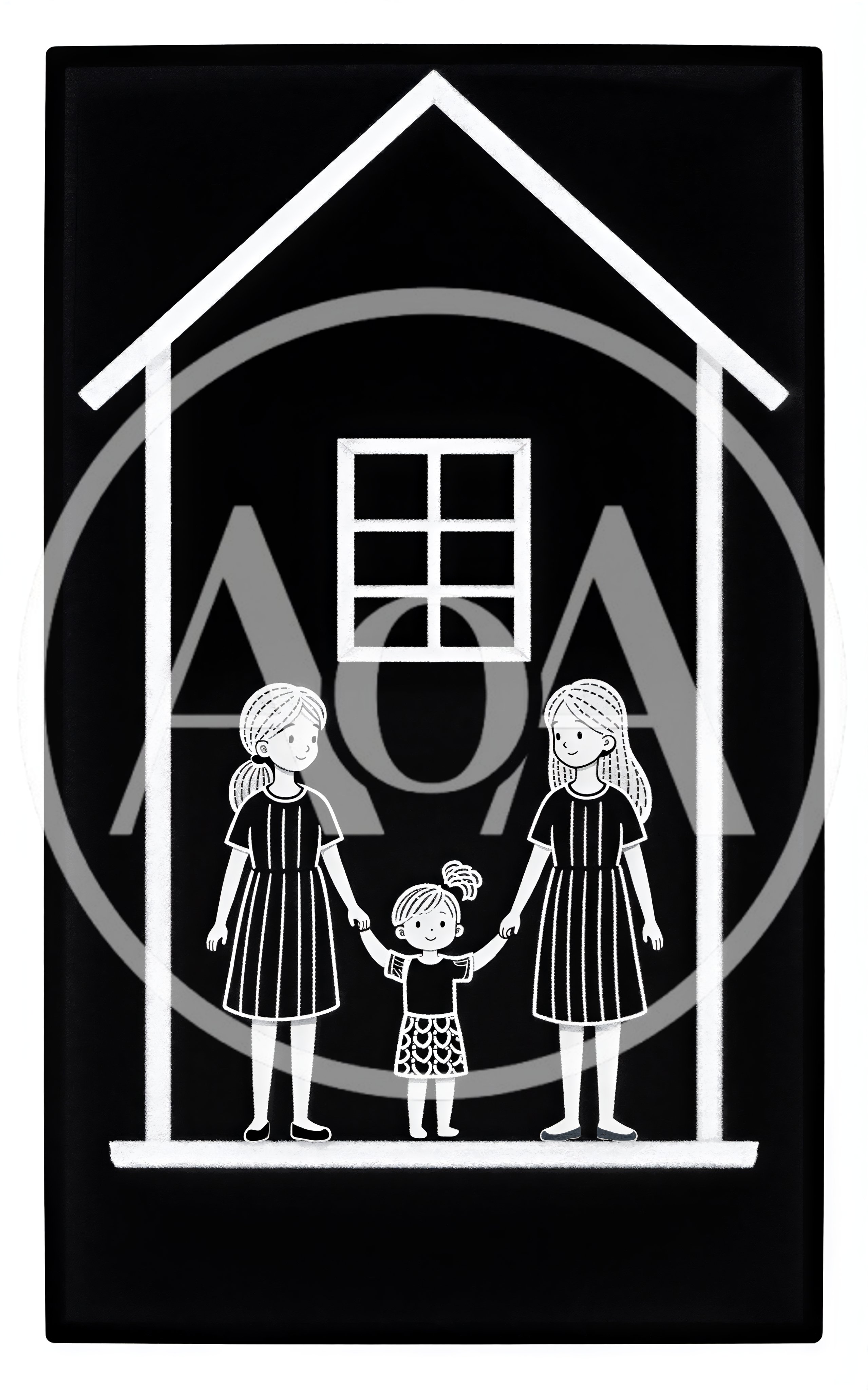 Illustration Of A Family With Two Mothers And Child