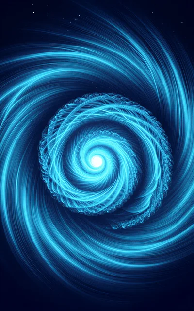 Abstract Blue Spiral Fractal Energy Vortex