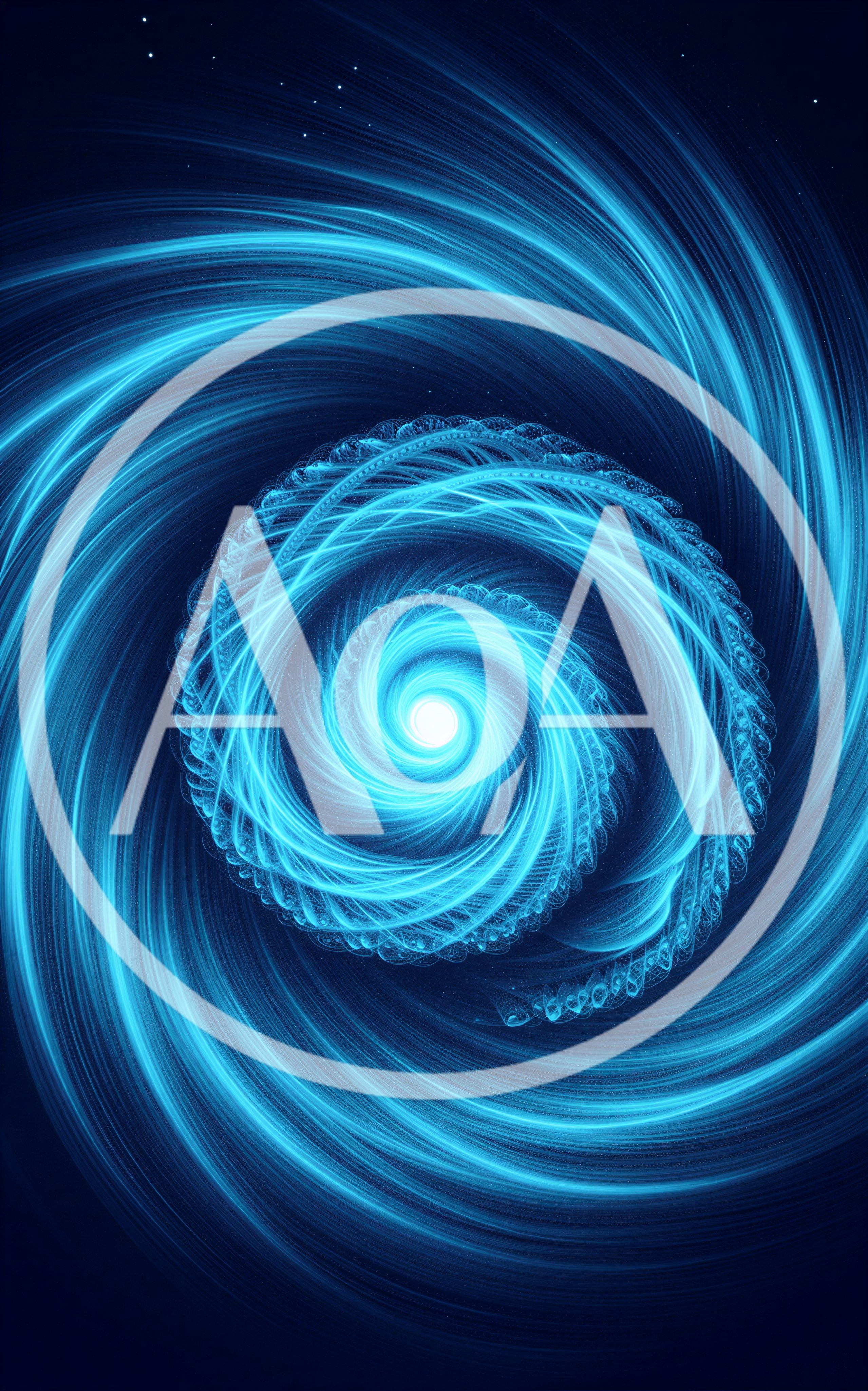 Abstract Blue Spiral Fractal Energy Vortex