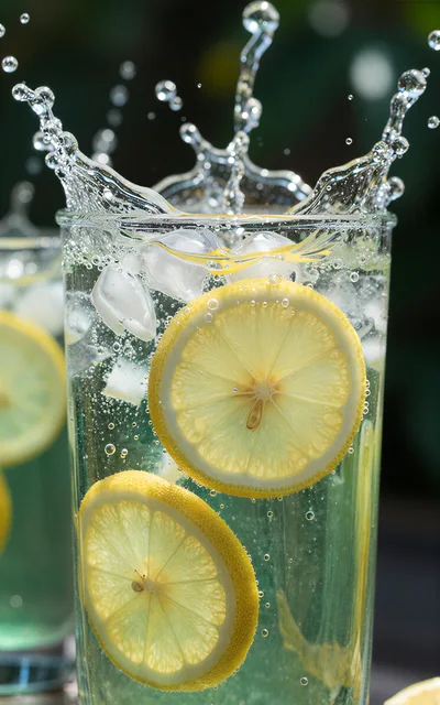 Refreshing Lemonade Splash in a Glass