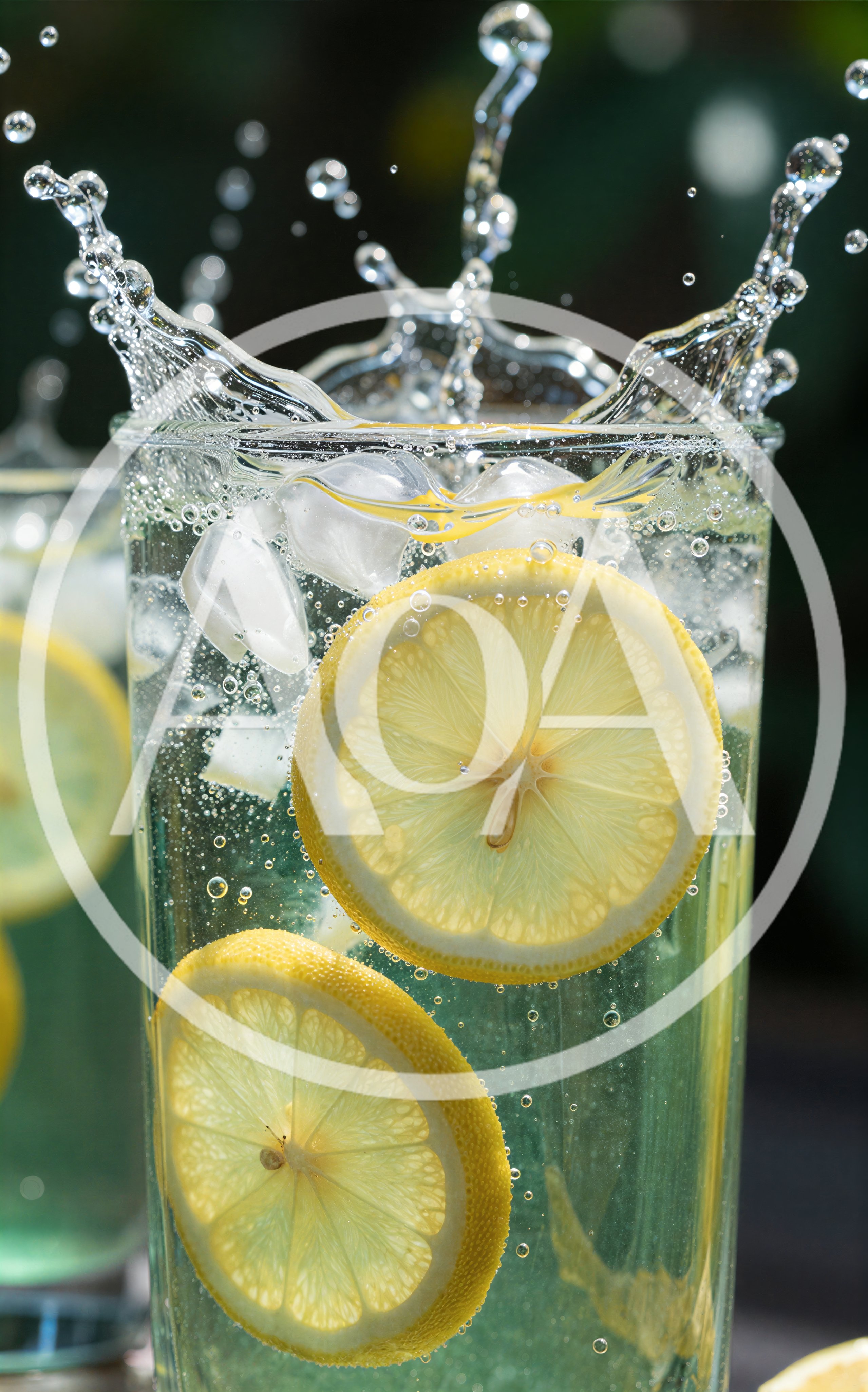 Refreshing Lemonade Splash in a Glass