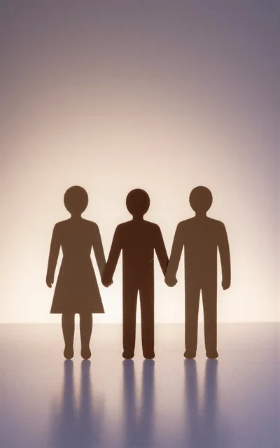 Paper Cutout Figures Holding Hands