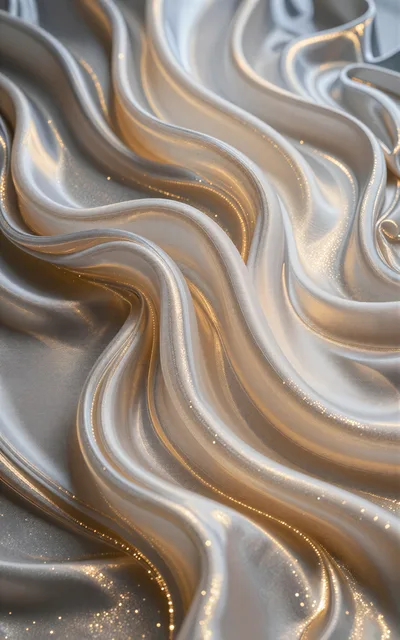 Abstract Flowing White Silk Fabric Background