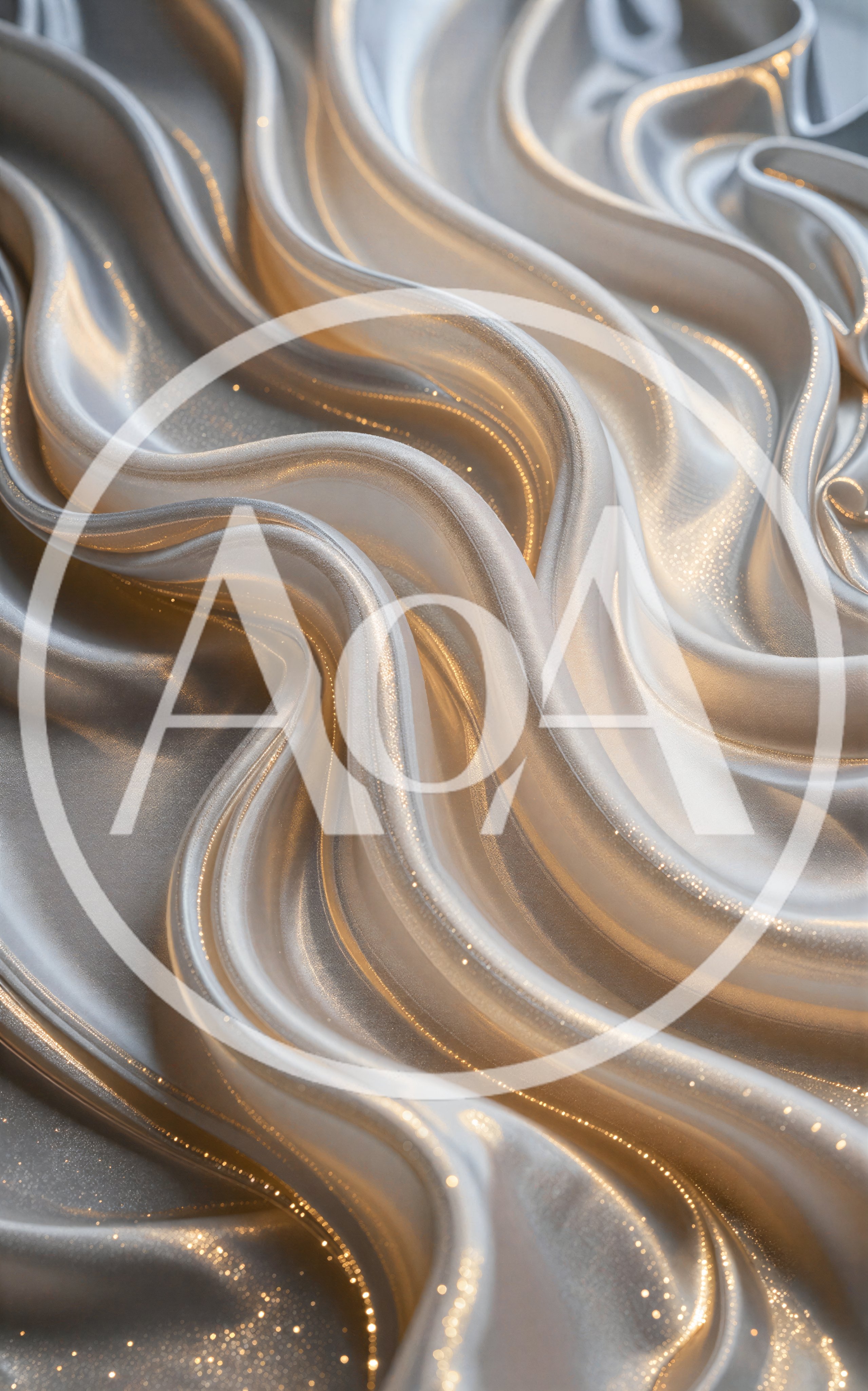 Abstract Flowing White Silk Fabric Background