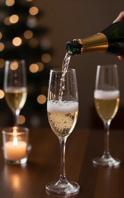 Pouring Champagne Into A Flute For A Celebration
