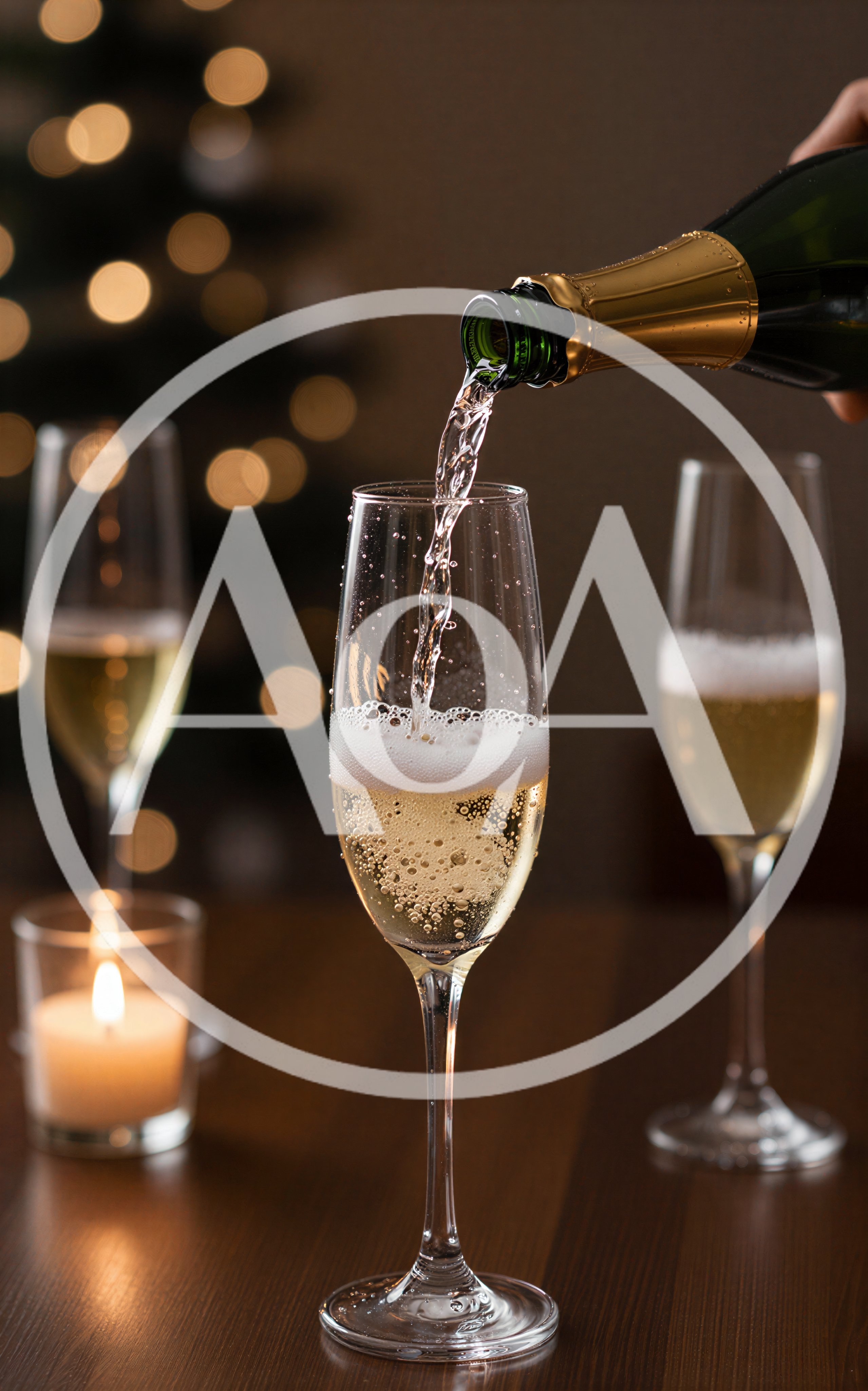 Pouring Champagne Into A Flute For A Celebration