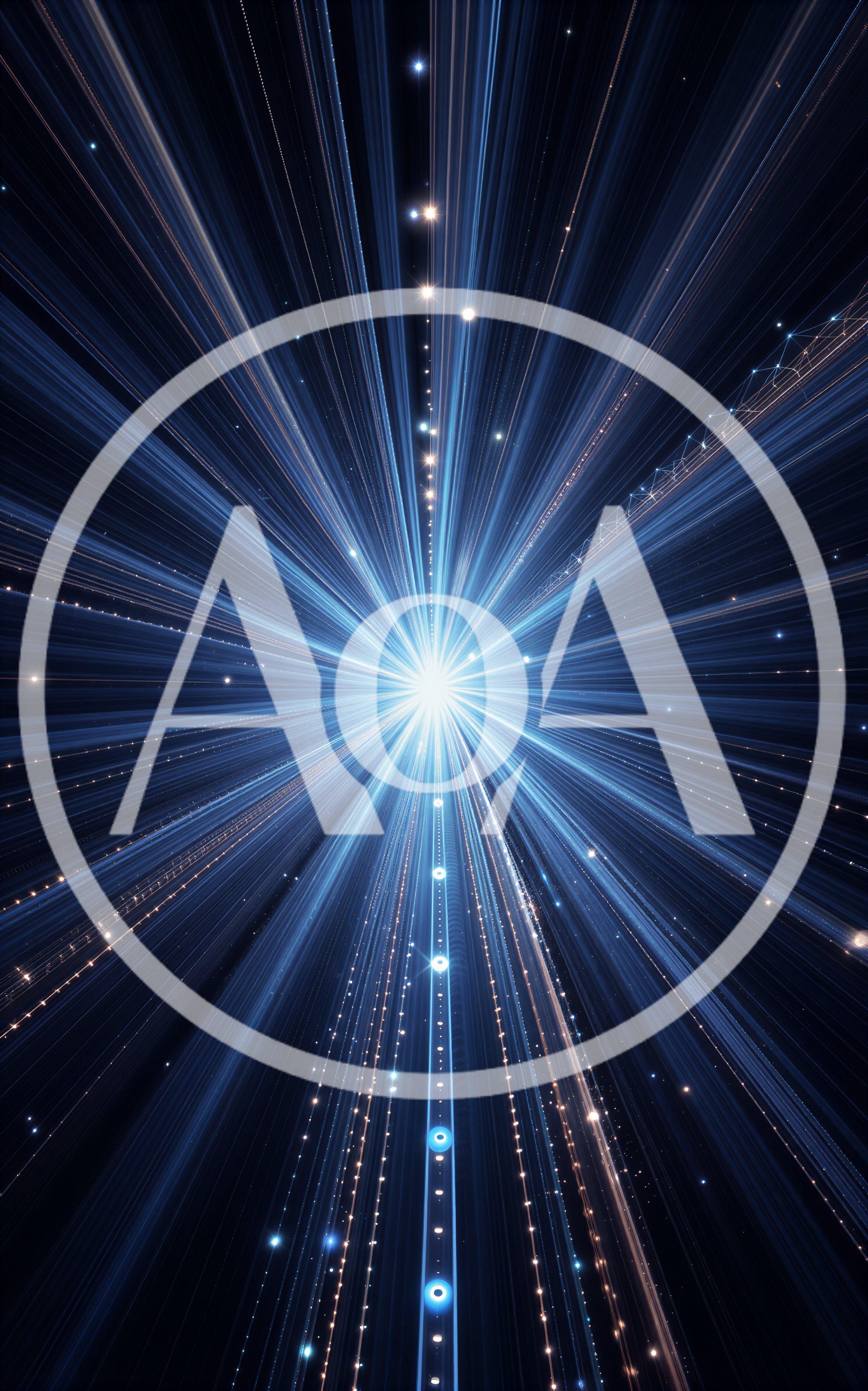 Abstract Digital Light Tunnel With Glowing Particles