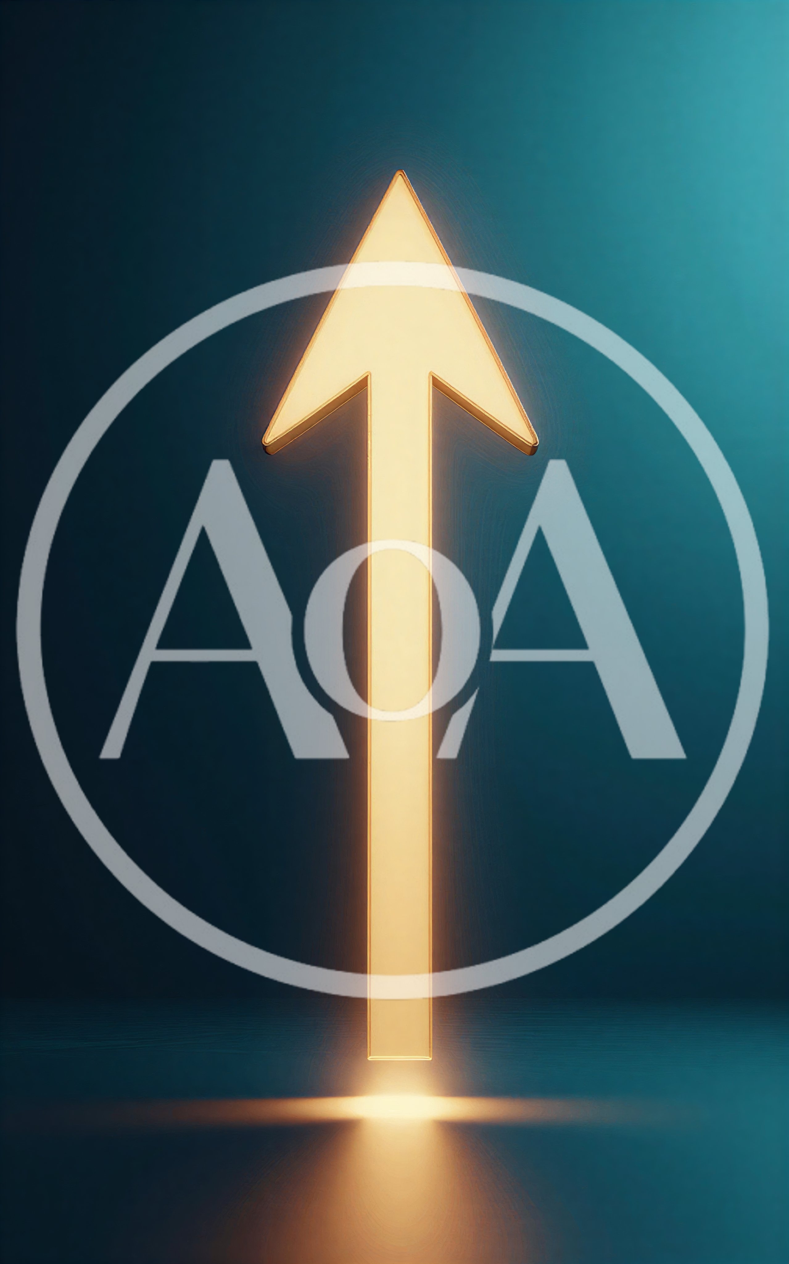 Glowing Golden Arrow Pointing Upward