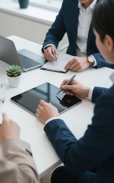 Business Professionals Collaborating During A Meeting