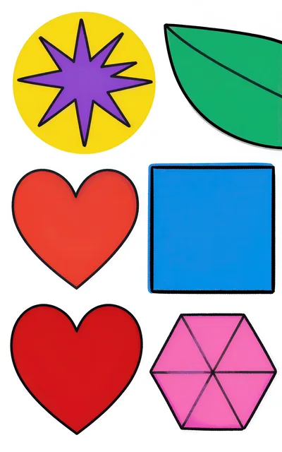 Collection Of Colorful Geometric Shapes And Icons