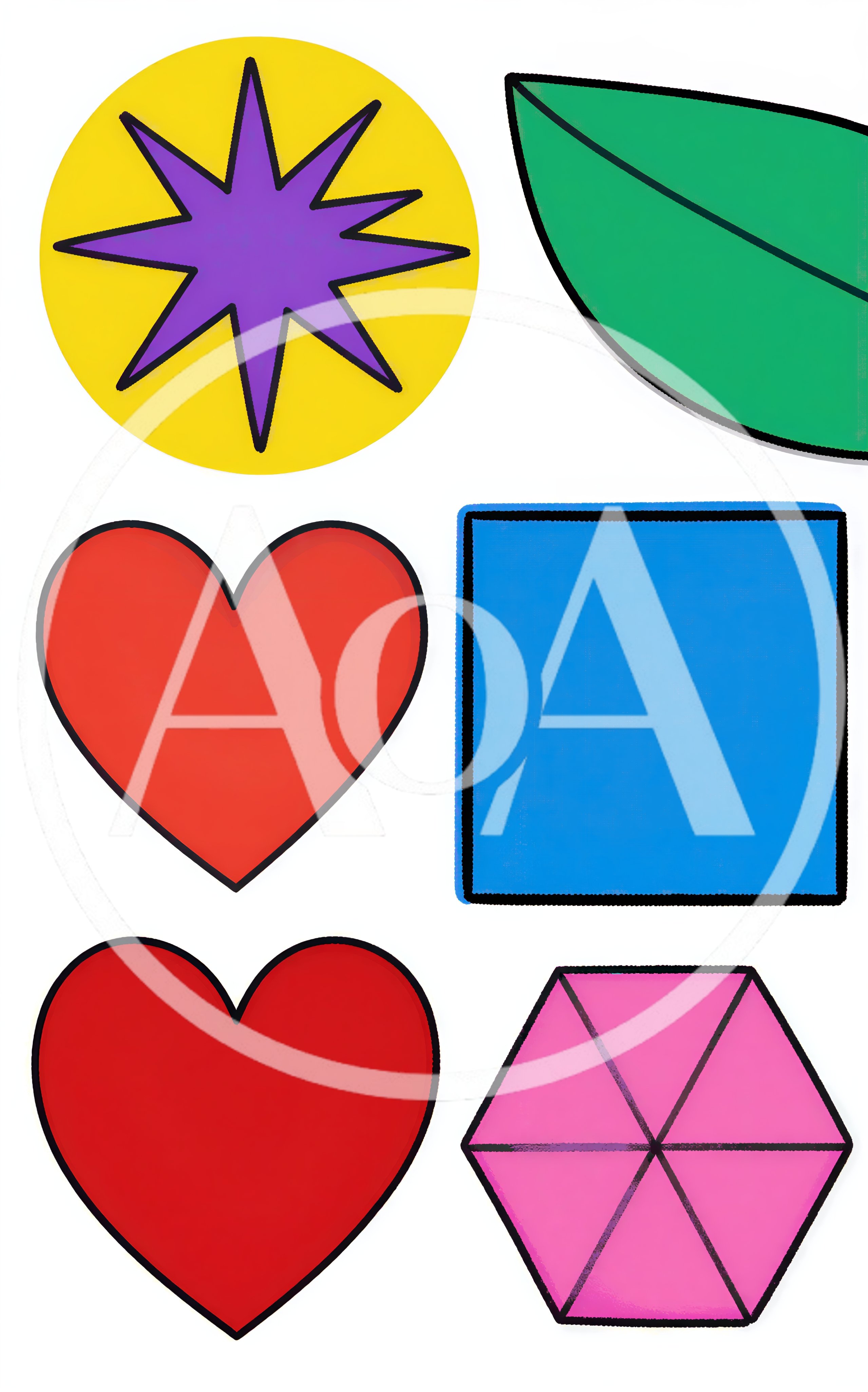 Collection Of Colorful Geometric Shapes And Icons