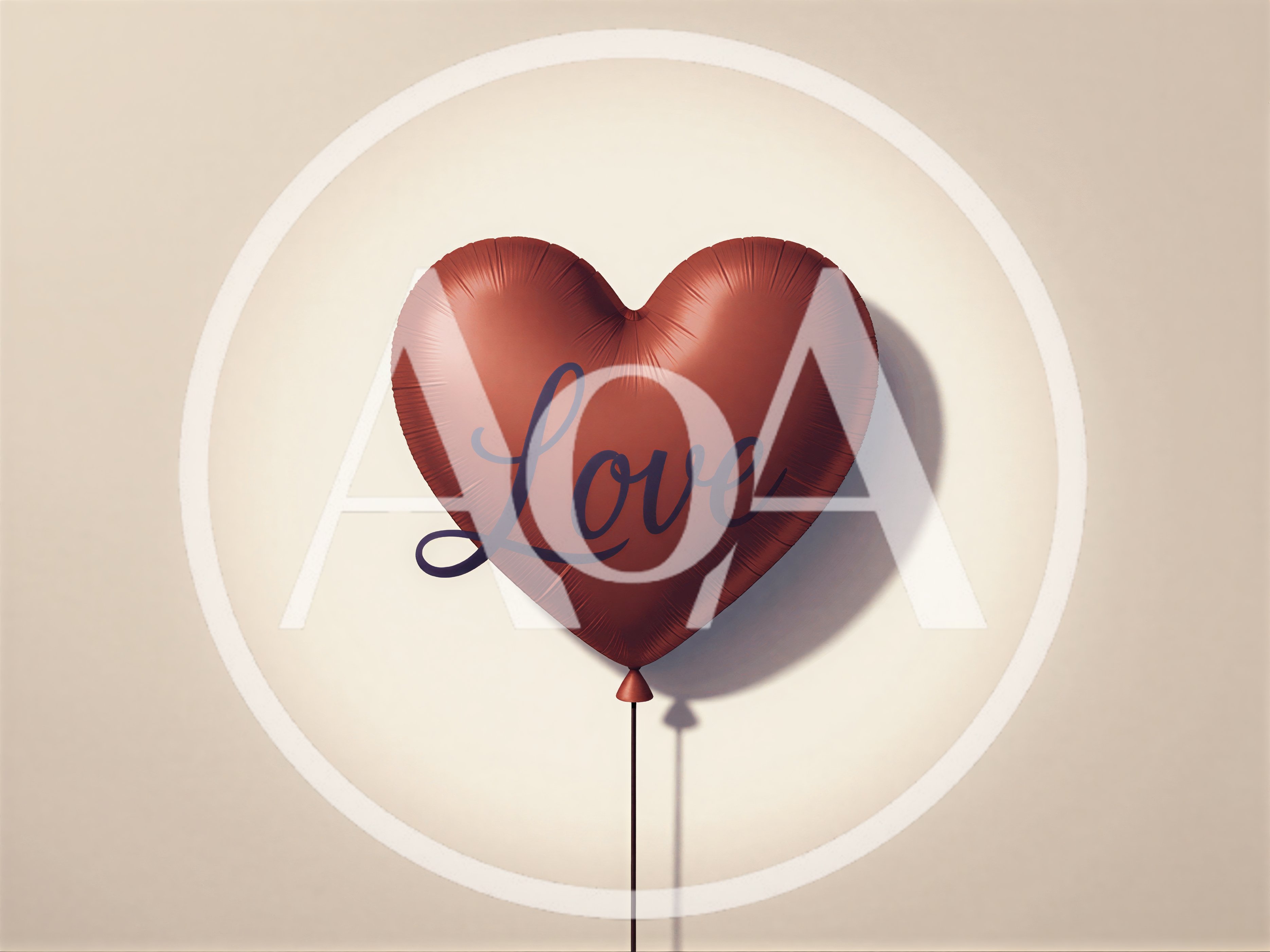 Red Heart Shaped Balloon With Love Text