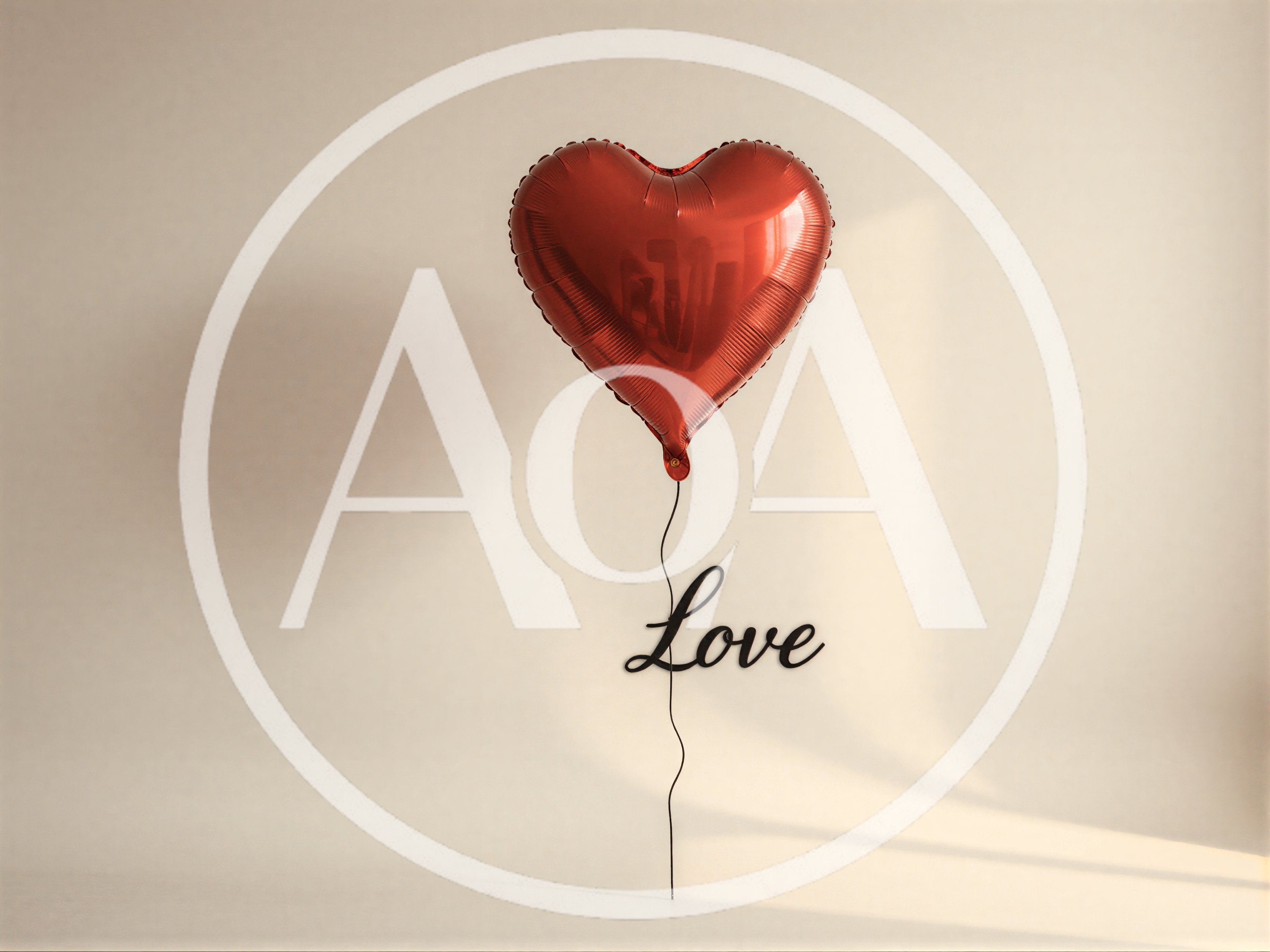 Red Heart Shaped Balloon With Love Text