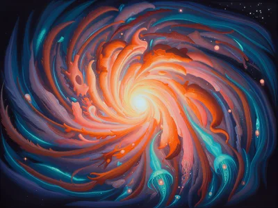 Abstract Cosmic Spiral Nebula Digital Art