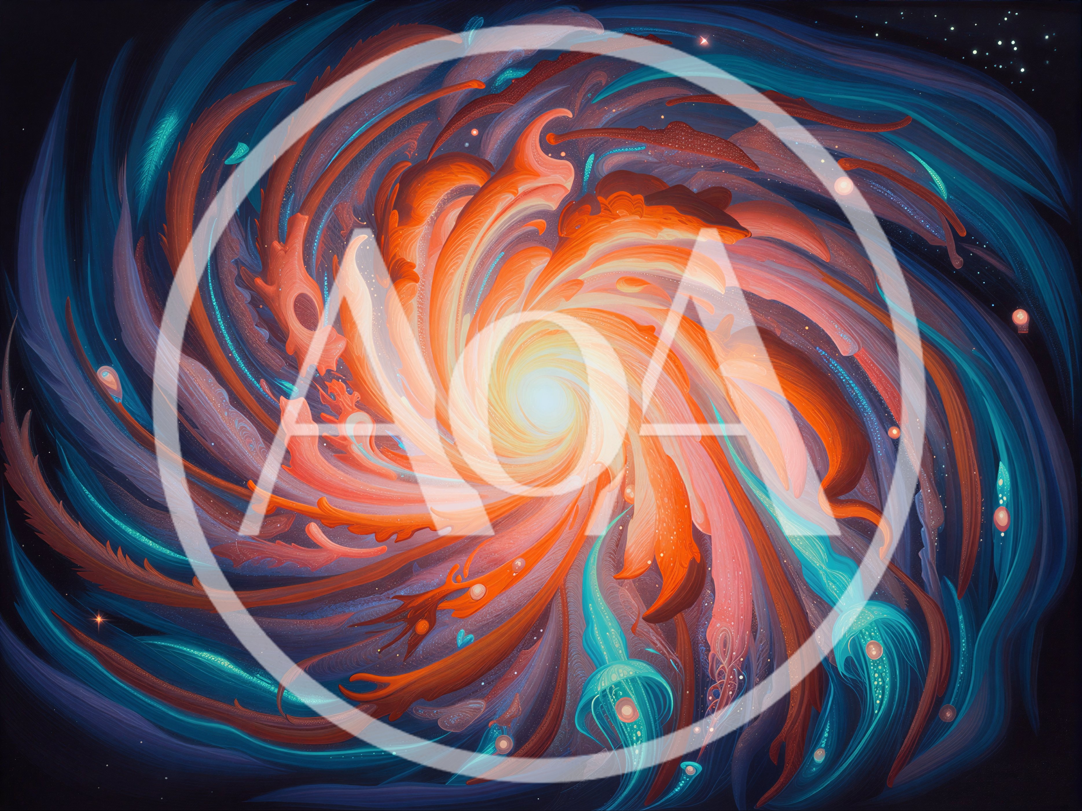 Abstract Cosmic Spiral Nebula Digital Art