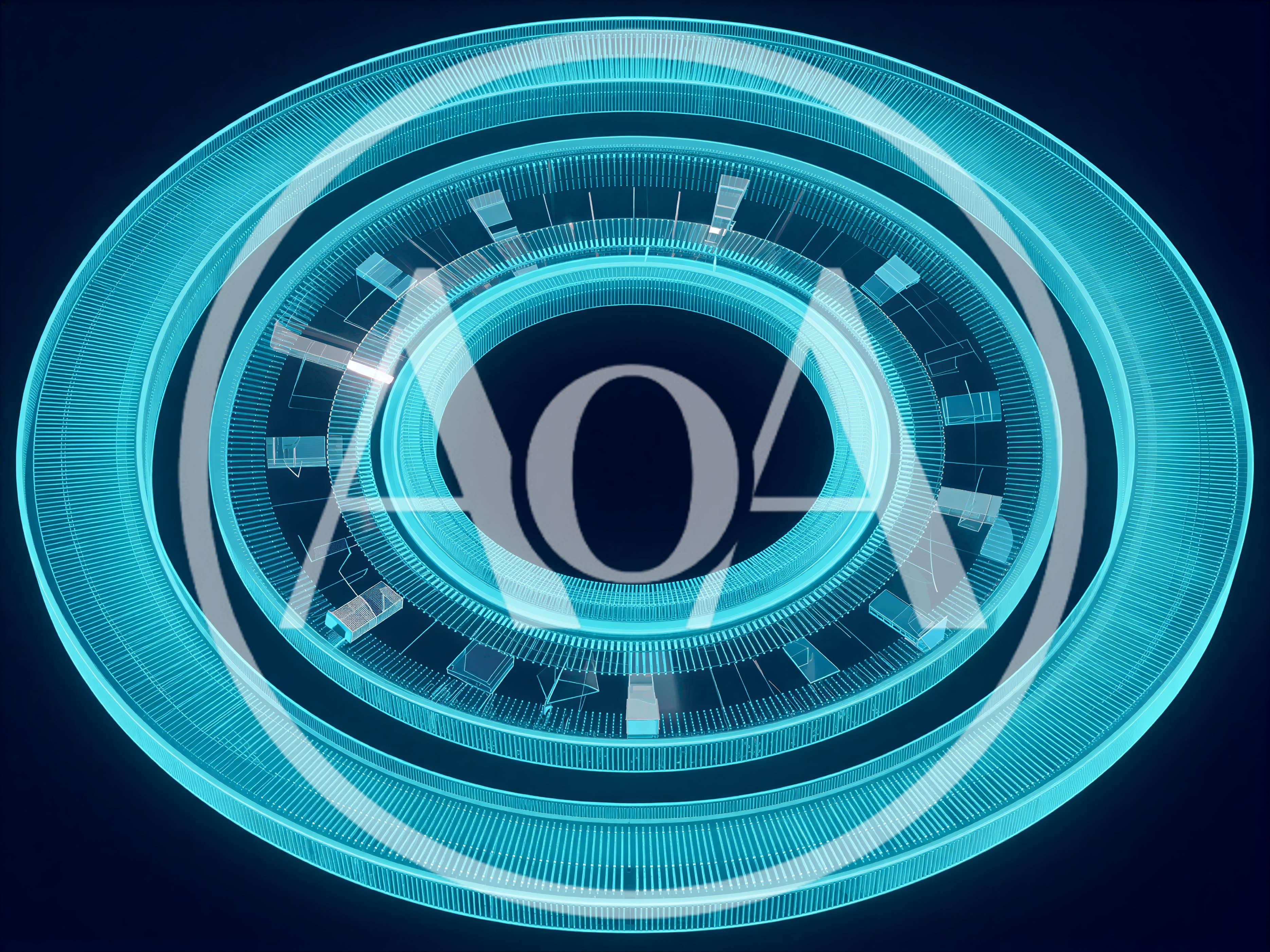 Abstract Glowing Blue Digital Circular Interface