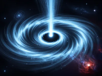 Supermassive Black Hole With Glowing Accretion Disk