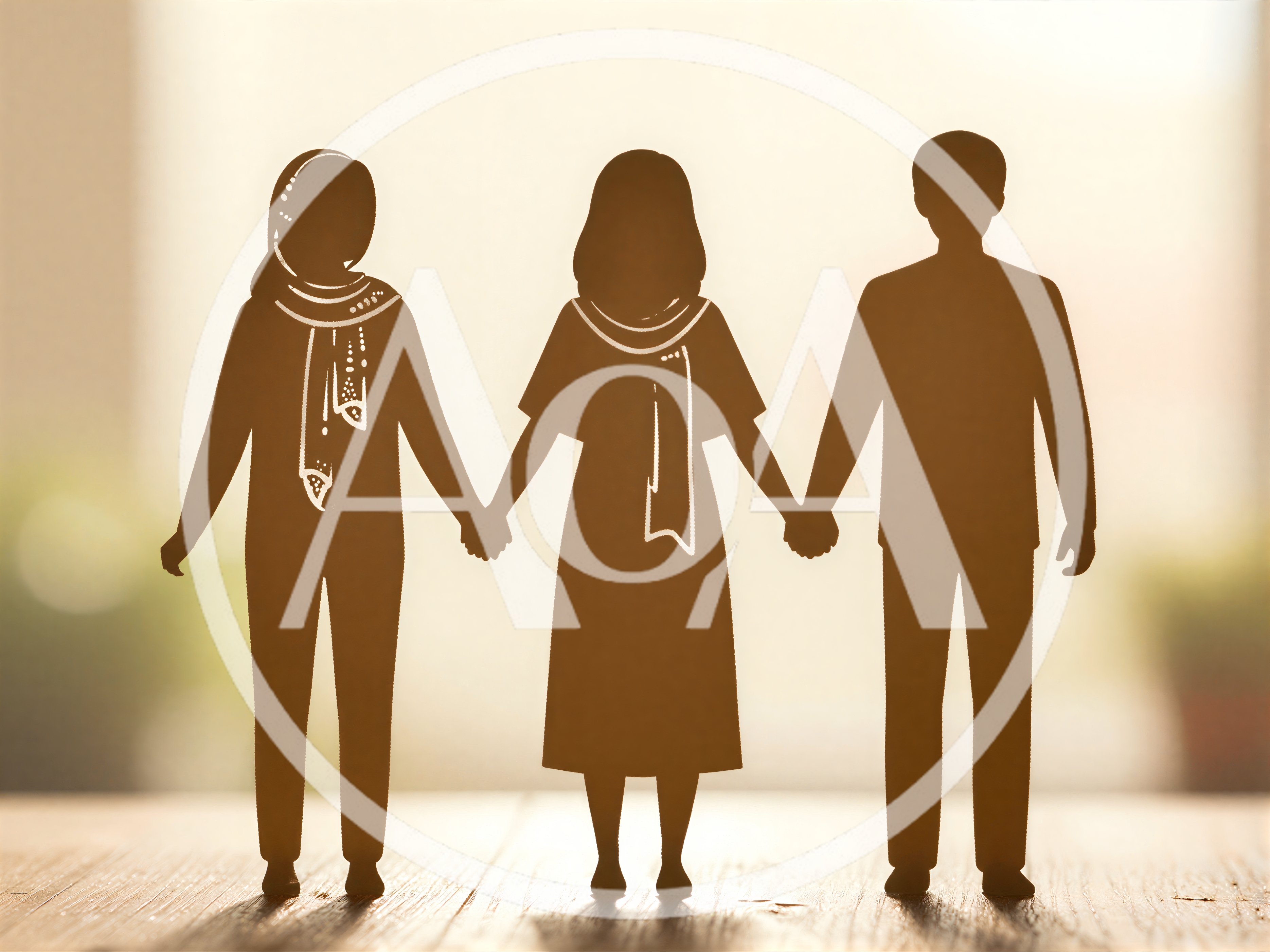 Paper Cutout Family Figures Holding Hands
