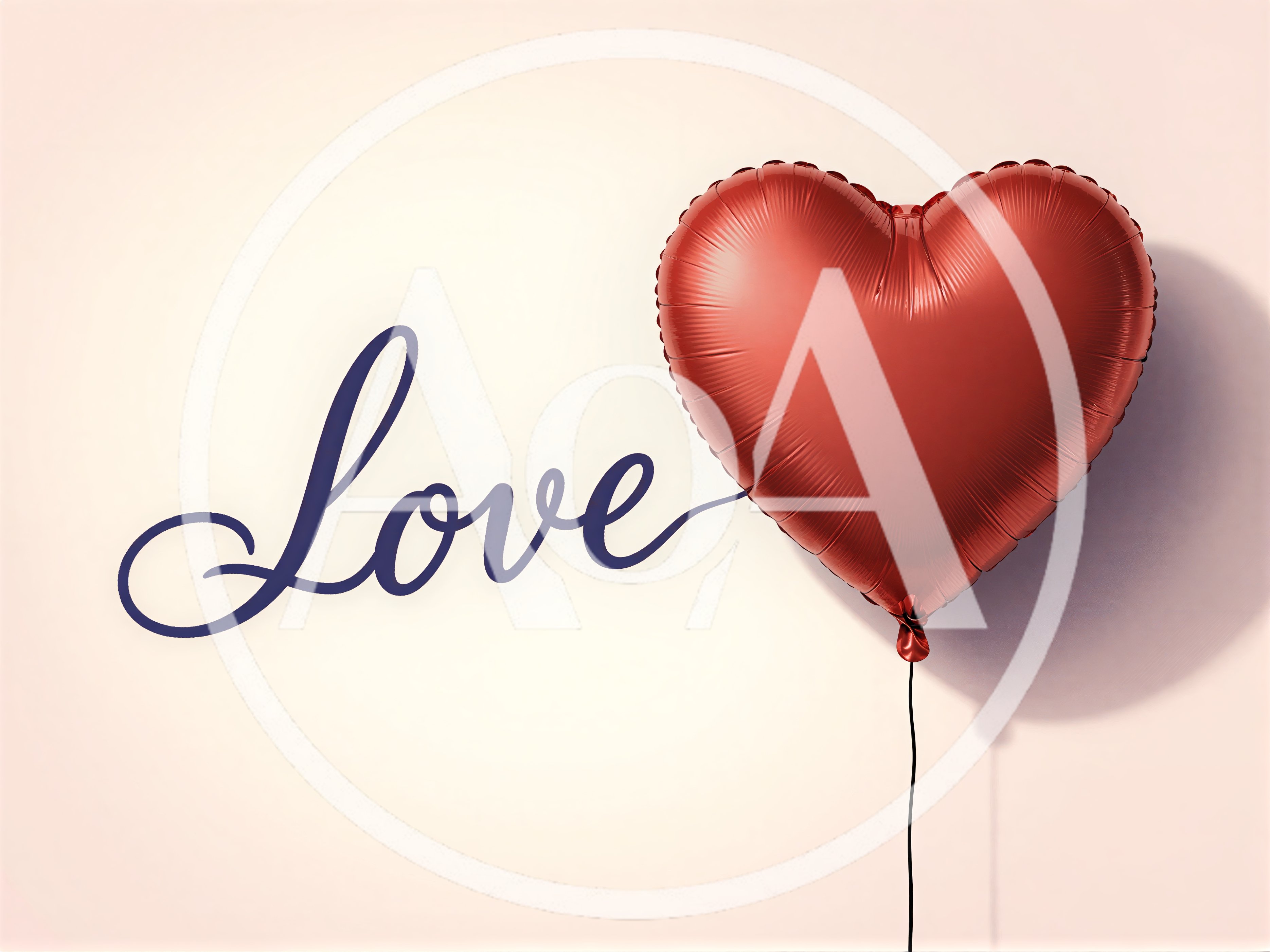 Red Heart Shaped Balloon With Love Text