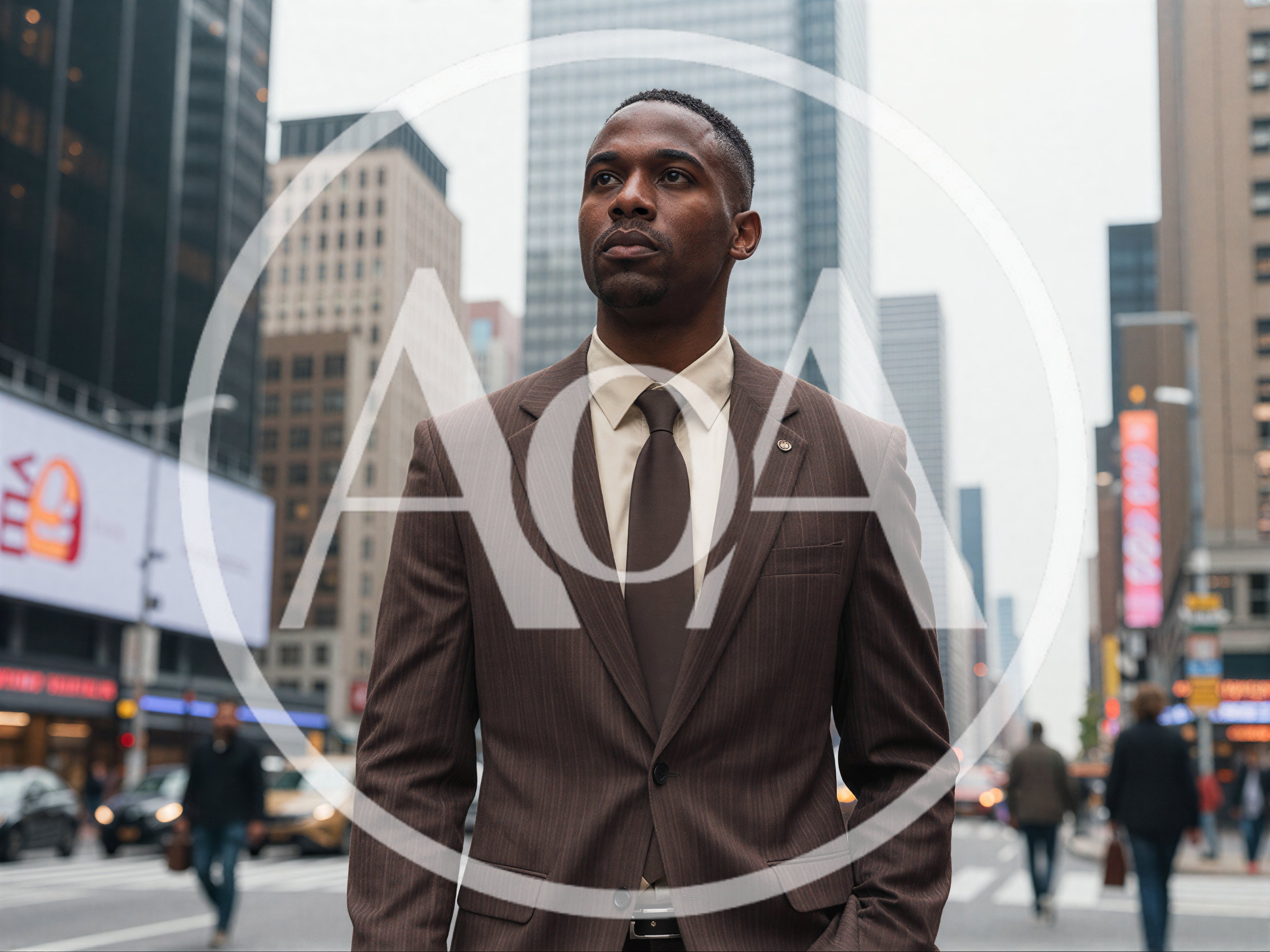 Professional African American Businessman Standing In New York City