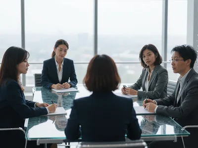 Professional Business Team Conducting A Formal Interview