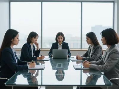 Businesswomen Collaborating During A Professional Boardroom Meeting