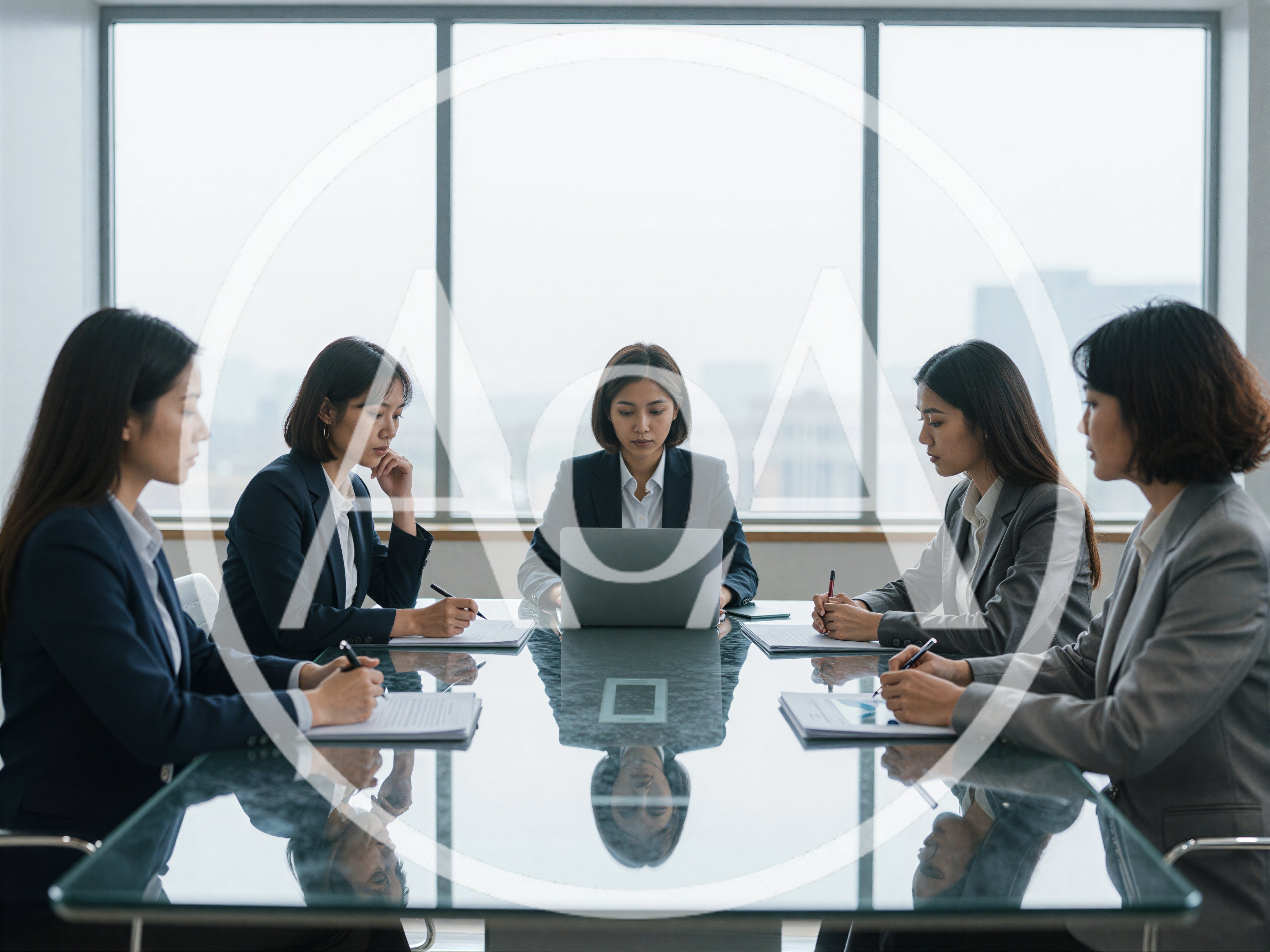 Businesswomen Collaborating During A Professional Boardroom Meeting