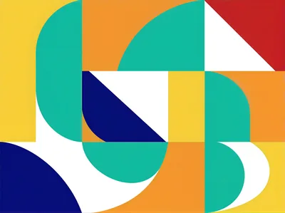 Abstract Geometric Pattern With Colorful Shapes