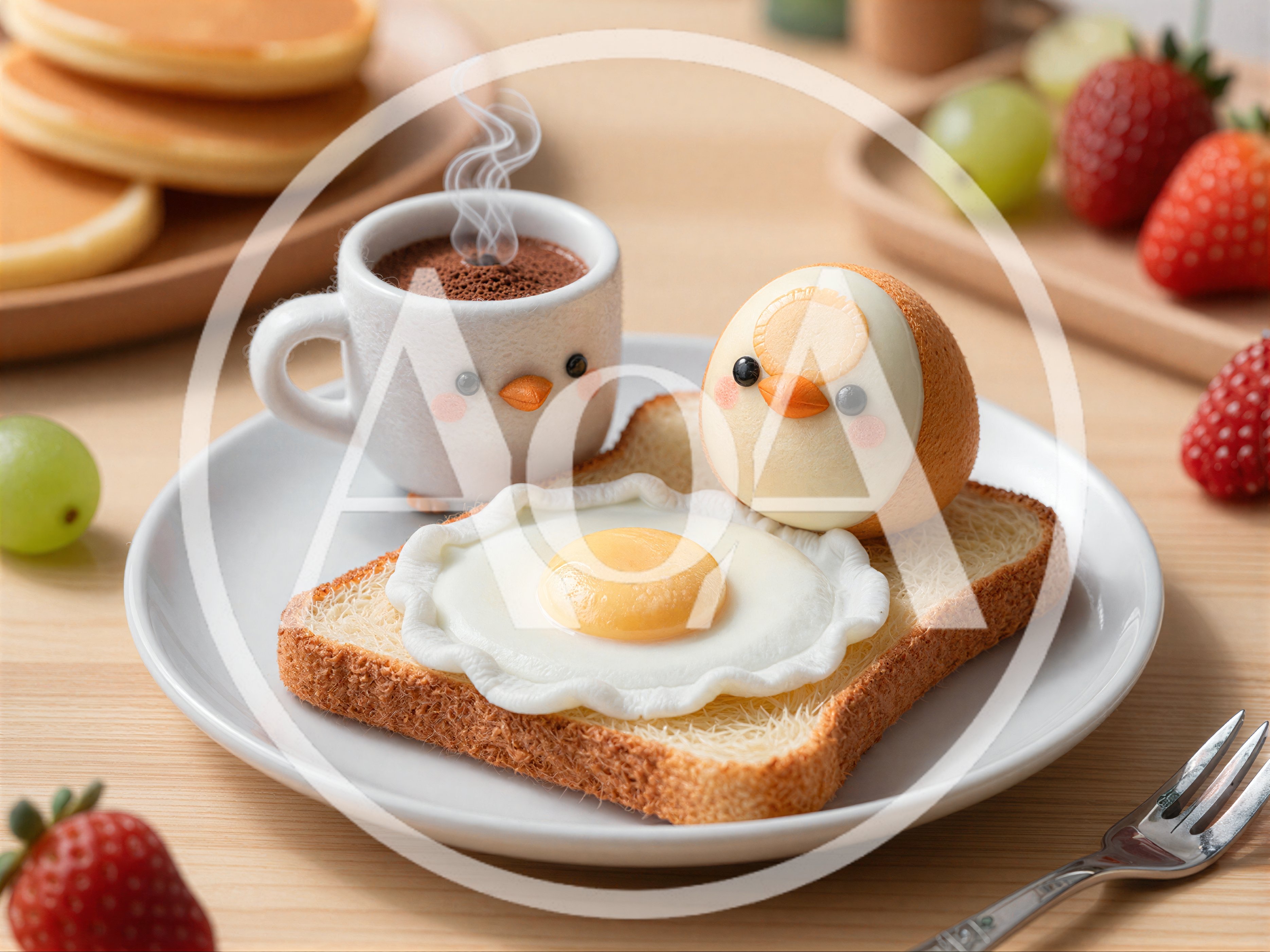 Cute Chick Themed Breakfast With Toast And Egg