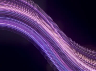 Abstract Purple Light Trails Flowing In Dark Space