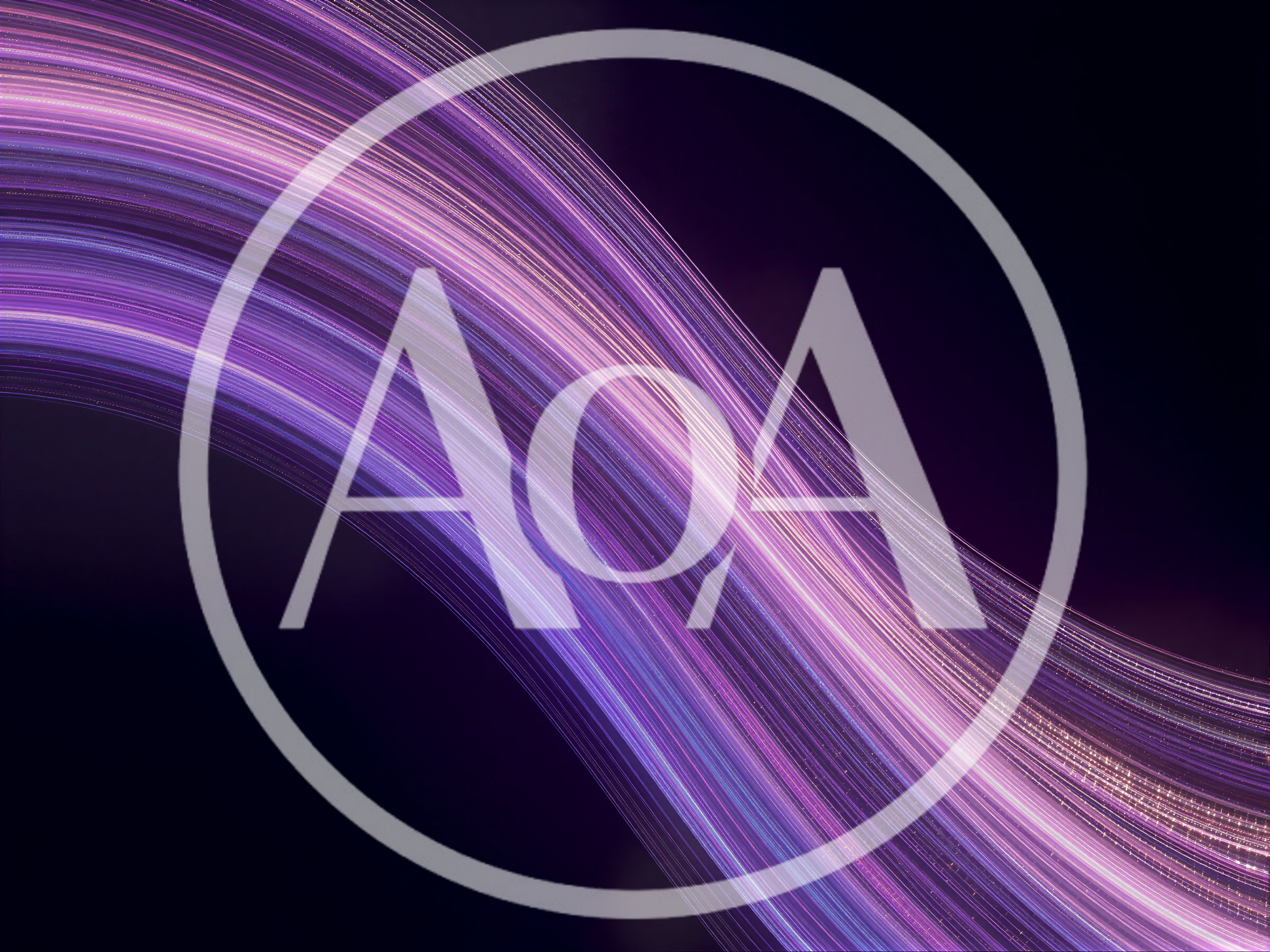 Abstract Purple Light Trails Flowing In Dark Space