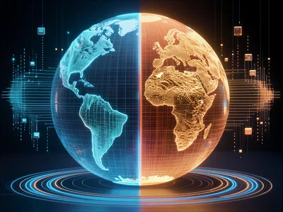 Digital Globe With Data Visualization And Network Connectivity