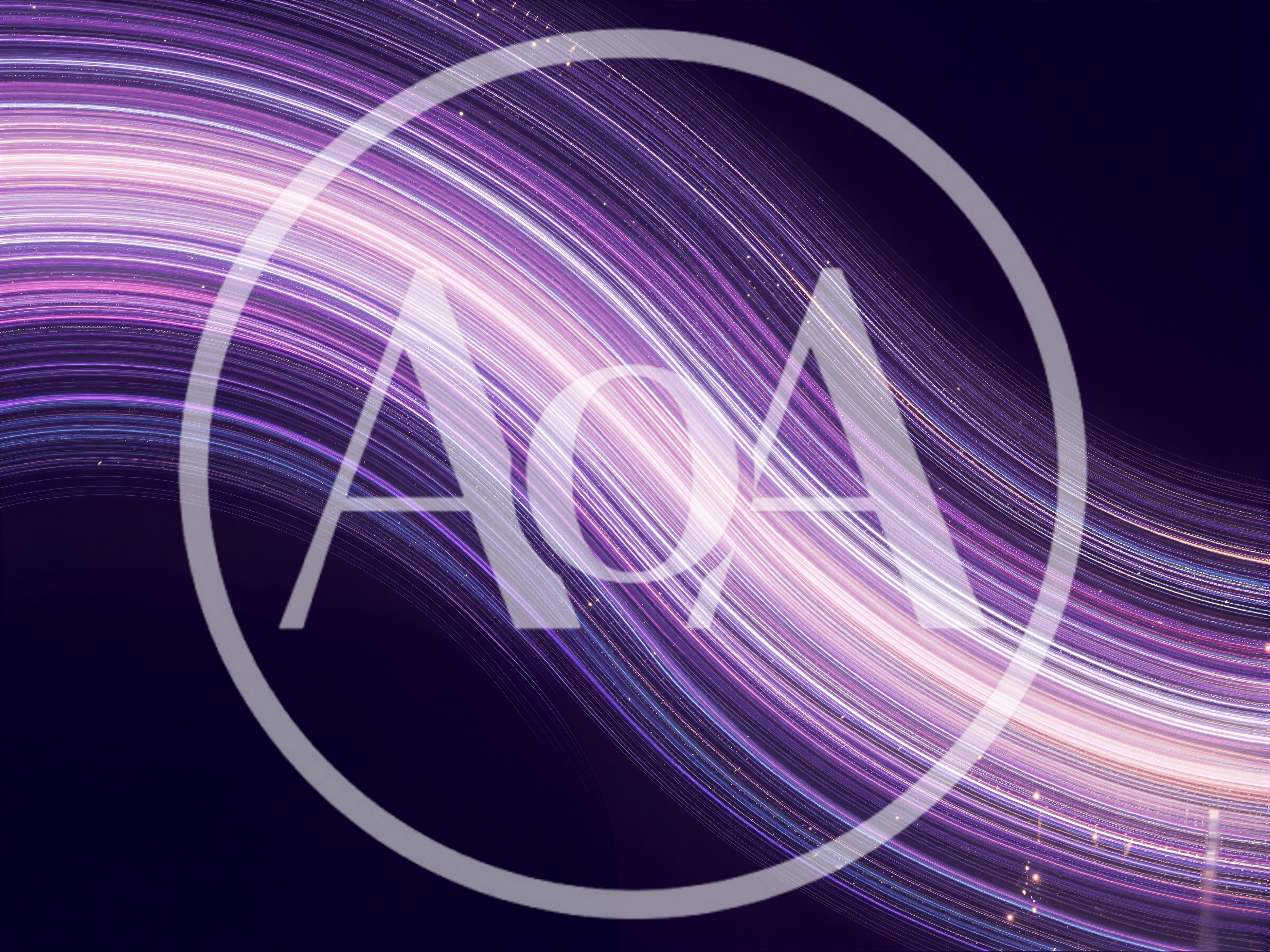 Abstract Purple Light Trails Flowing Through Dark Space
