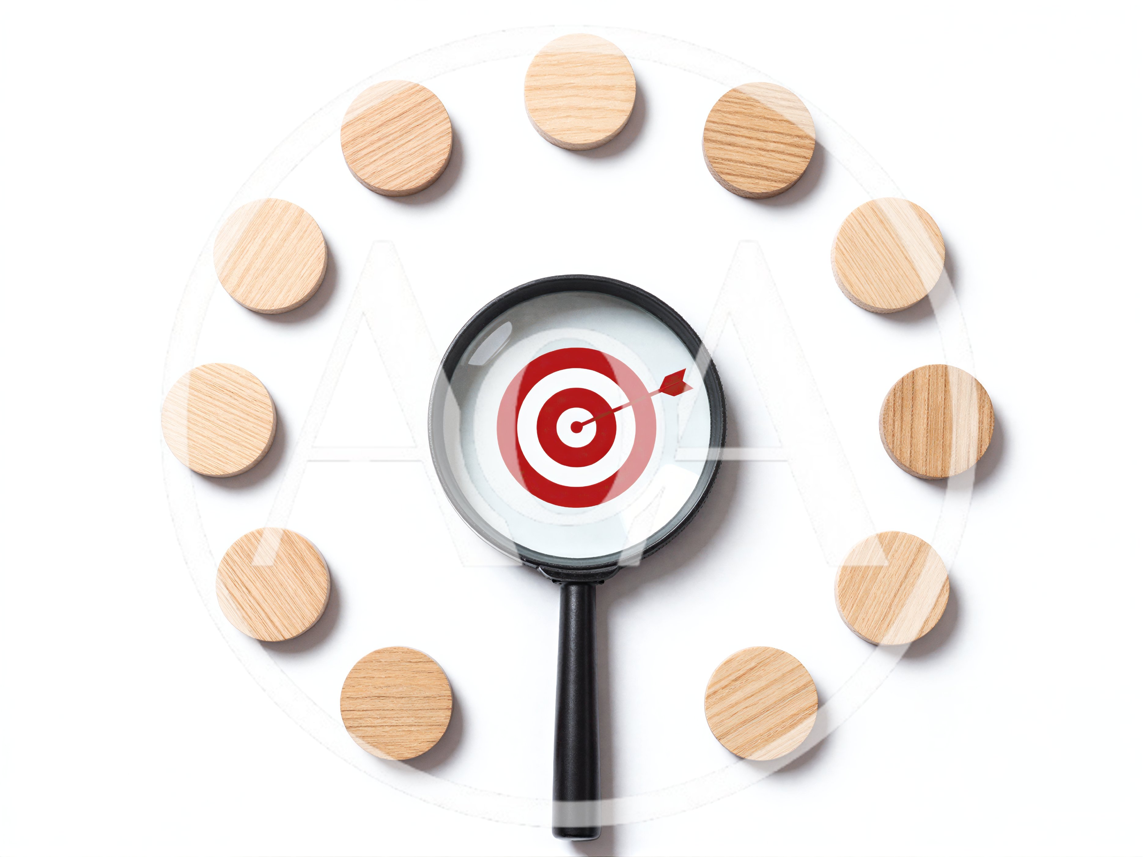 Magnifying Glass Focusing On A Red Target Icon