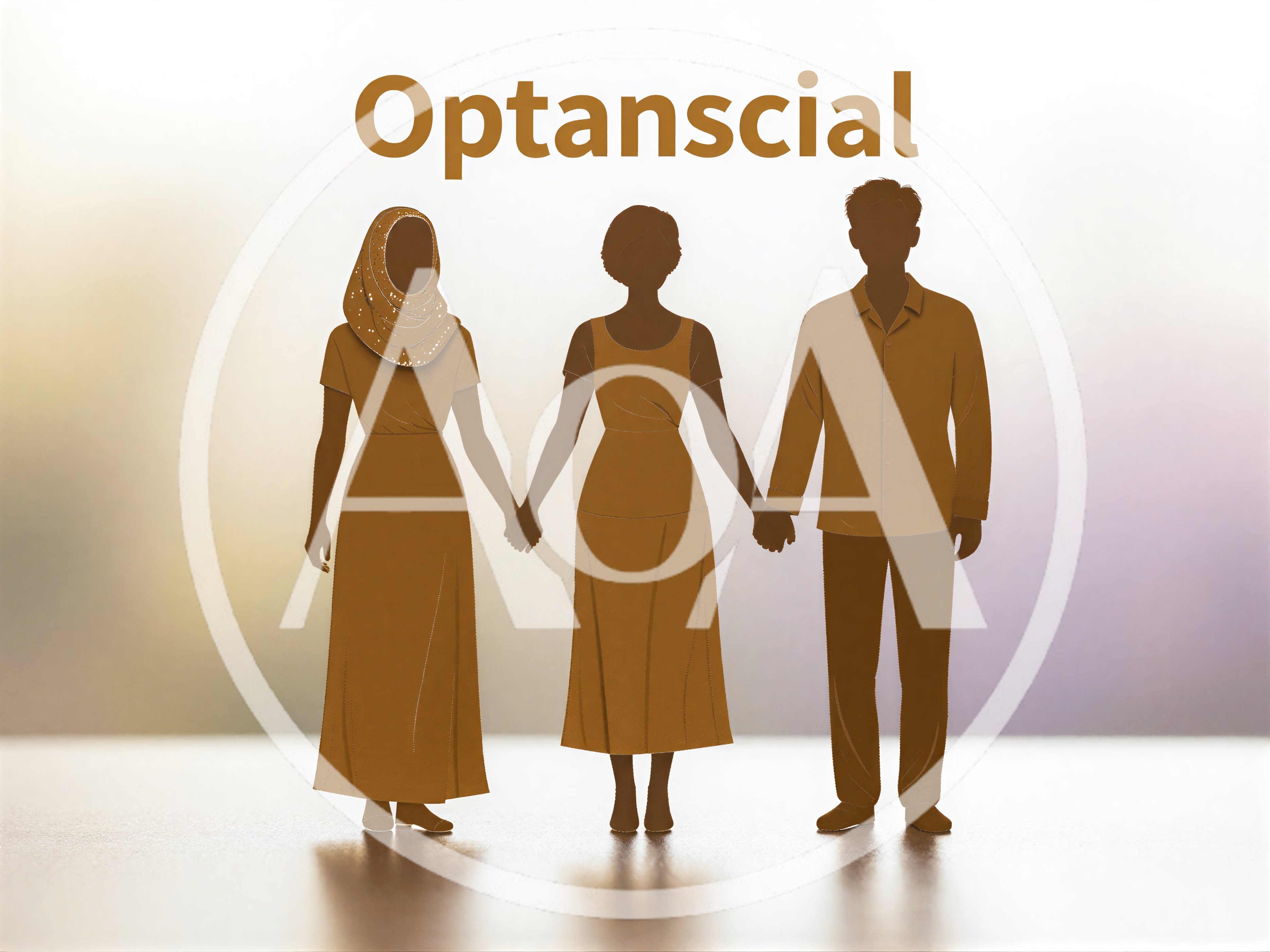 Paper Cutout Silhouettes Of Three People Holding Hands